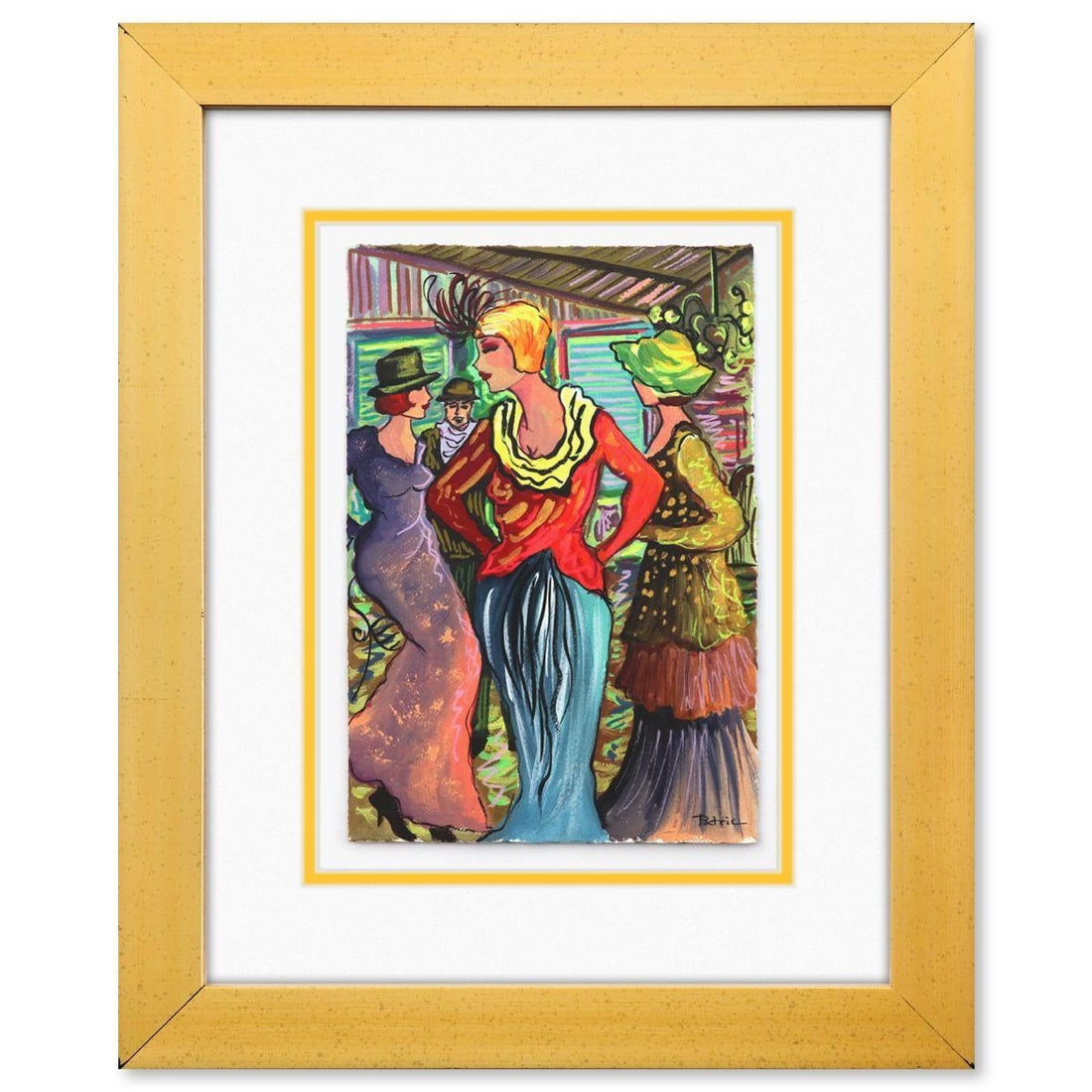 Patricia Govezensky- Original Watercolor "Attention": Artist: Patricia Govezensky. Medium: Original Watercolor. Title: Attention. Size: 11" x 7.5". Measures approx. 19" x 16" (framed). Signature: Hand signed by the artist. Certificate of Authenticity: Is