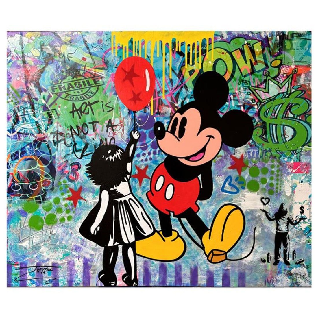 Jozza, "Red Balloom" Unique Mixed Media on Canvas, Hand Signed Inverso with Letter of Authenticity.: Red Balloom is a unique mixed media acrylic on gallery wrapped canvas by Jozza. This piece is hand signed and titled in verso. Includes Letter of Authenticity. Measures approximately 40" x 50" (image)