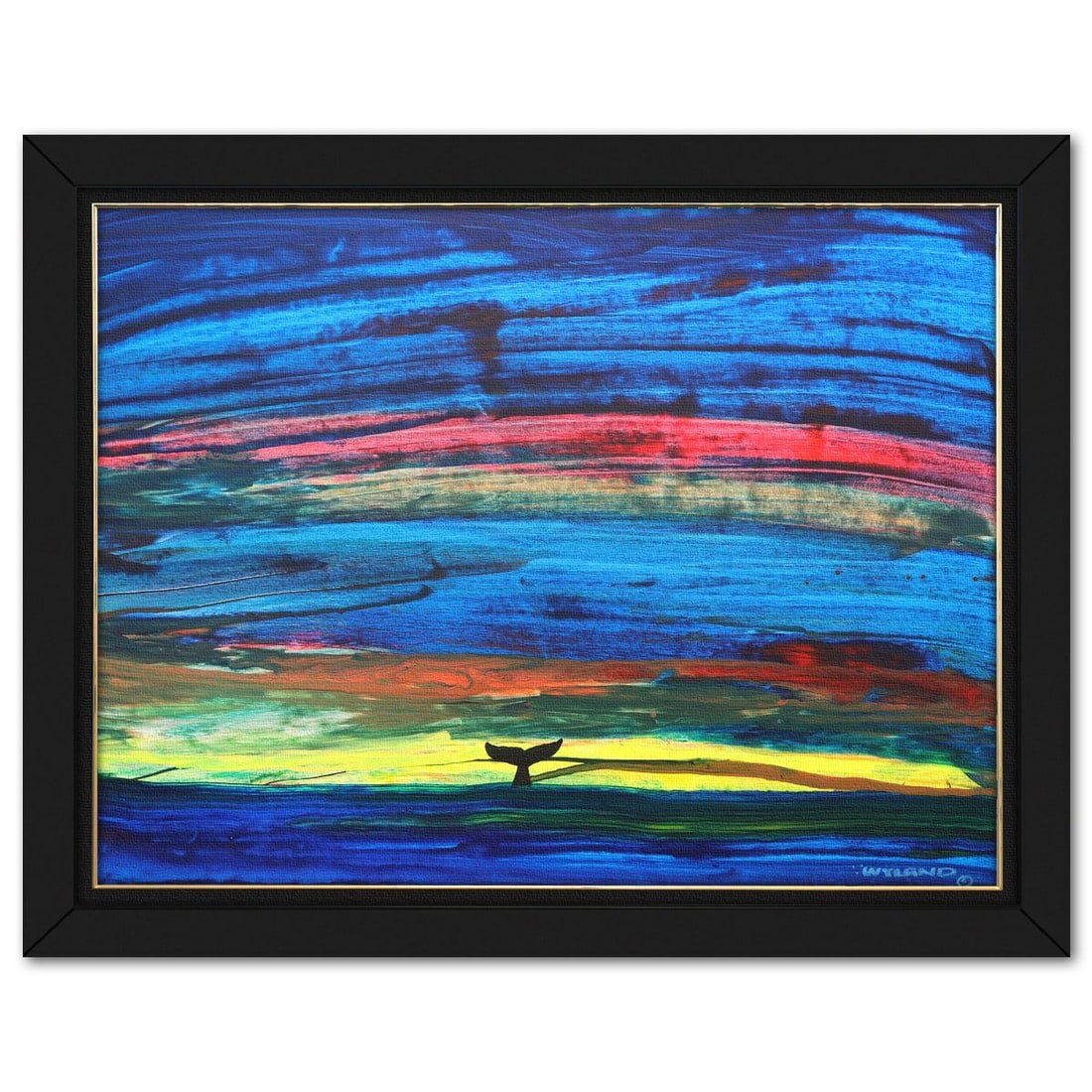 Wyland- Original Painting on Canvas "Abstract": Artist: Wyland. Medium: Original Painting on Canvas. Title: Abstract. Size: 36" x 48". Measures approx. 44" x 56" (framed). Signature: Hand signed by the artist. Certificate of Authenticity: Is includ