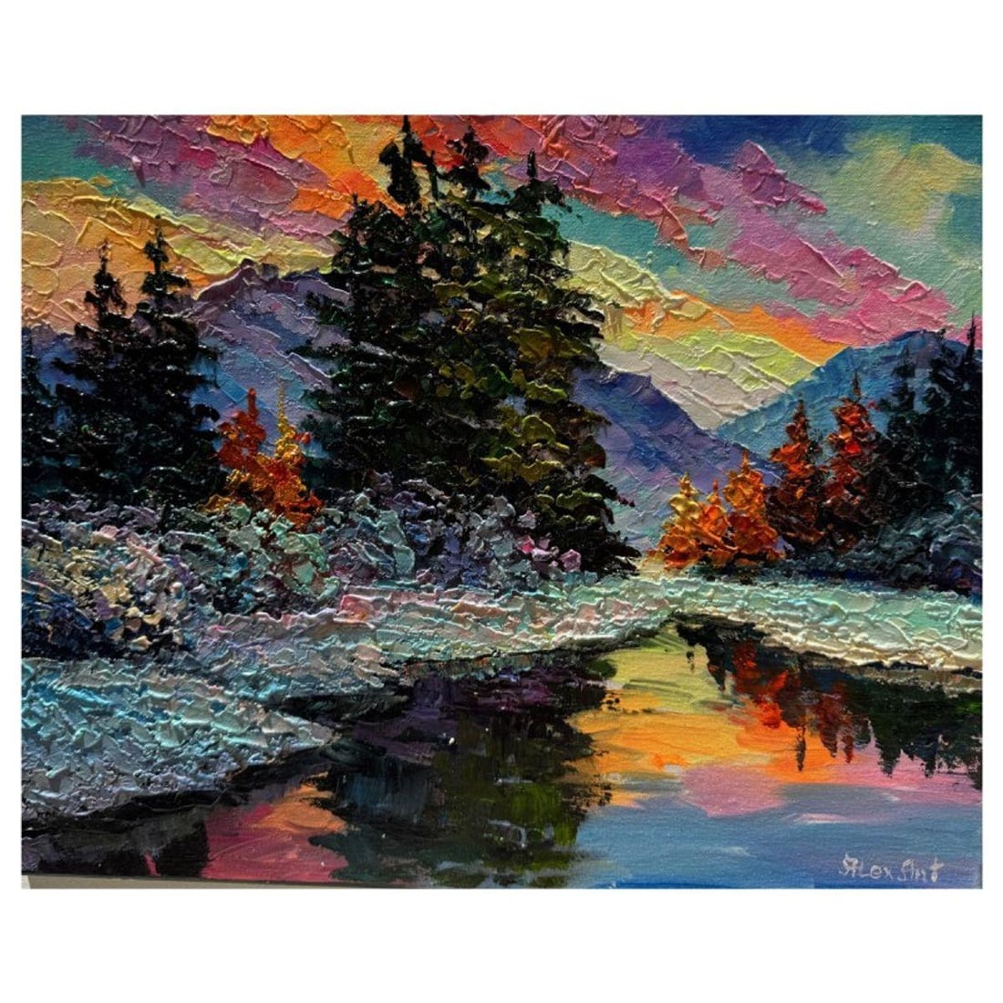 Alexander Antanenka, "Snow Fairy Tail" Hand Signed Original Painting on Canvas with Letter of: Snow Fairy Tail is an original oil painting on stretched canvas by Alexander Antanenka. Hand signed by the artist, the piece comes with a letter of authenticity. Measures approximately 16" x 20" (imag