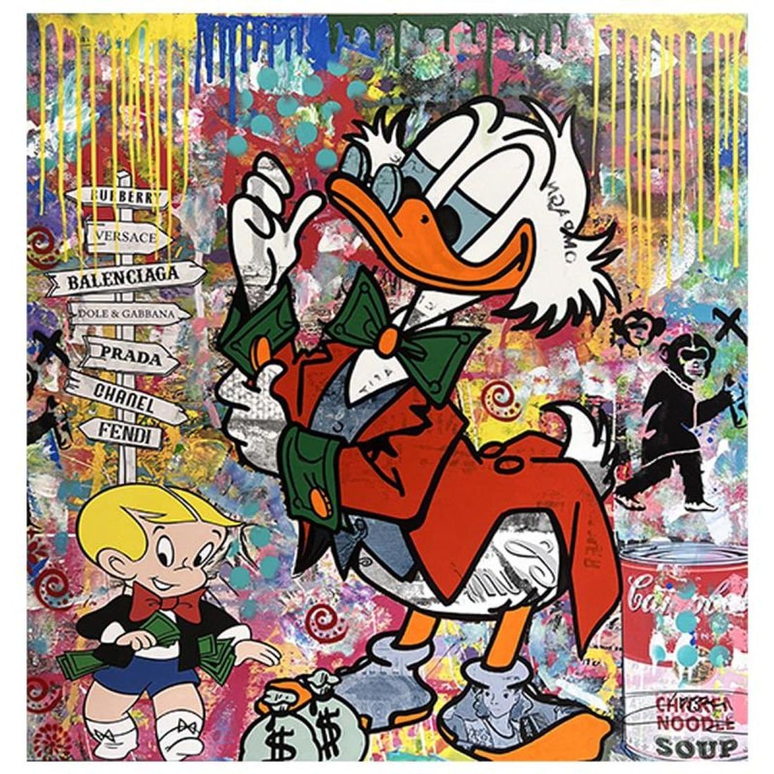 Jozza, "The Way To Go" Unique Mixed Media on Canvas, Hand Signed with Letter of Authenticity. (1 of 1)