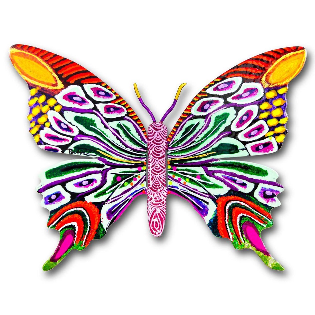 Patricia Govezensky- Original Painting on Cutout Steel "Butterfly" (1 of 2)