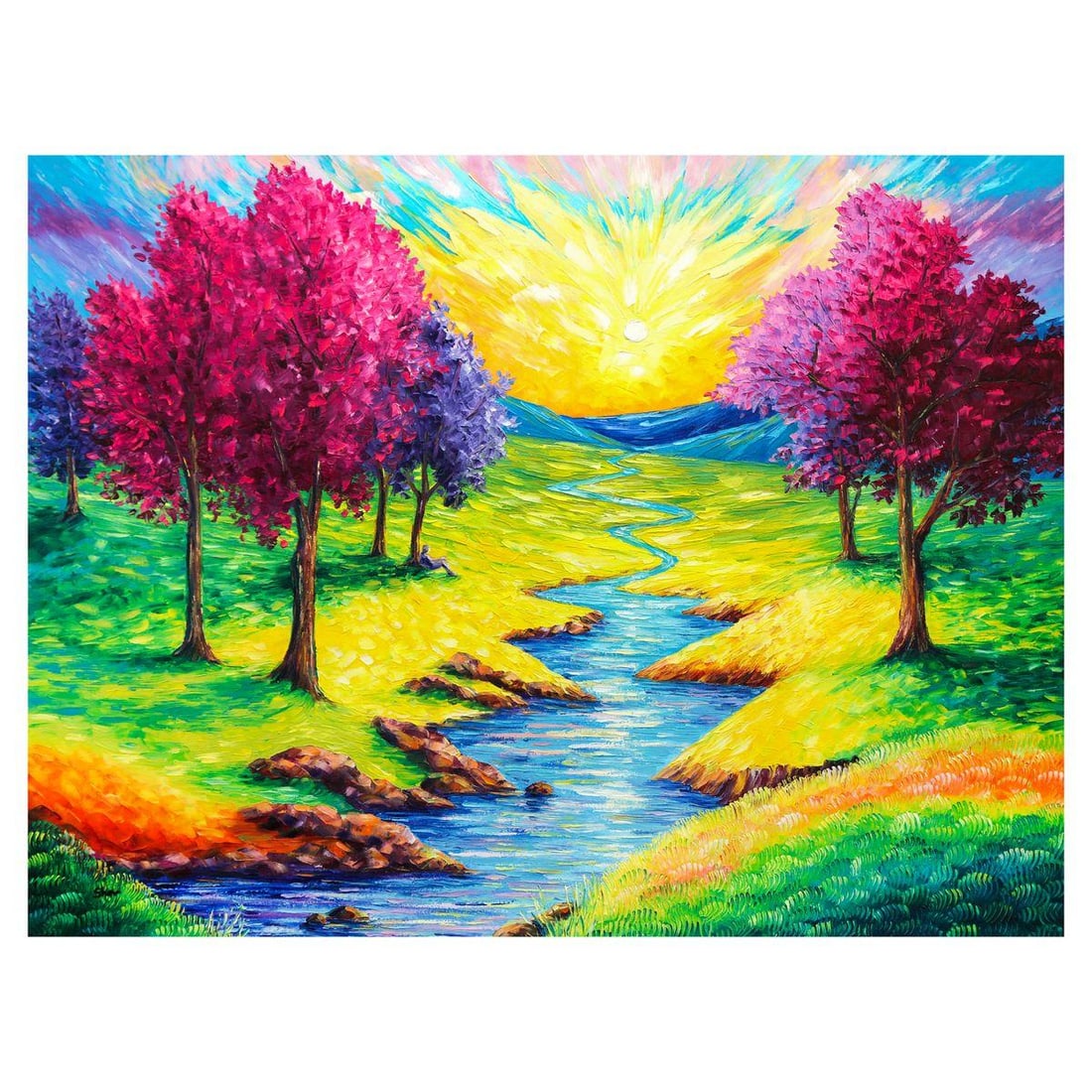 Svyatoslav Shyrochuk- Original Oil on Canvas "Where the River Meets the Sun": Artist: Svyatoslav Shyrochuk. Medium: Original Oil on Canvas. Title: Where the River Meets the Sun. Size: 30" x 40". Signature: Hand Signed. Certificate of Authenticity: Is included. Reference#: 26395