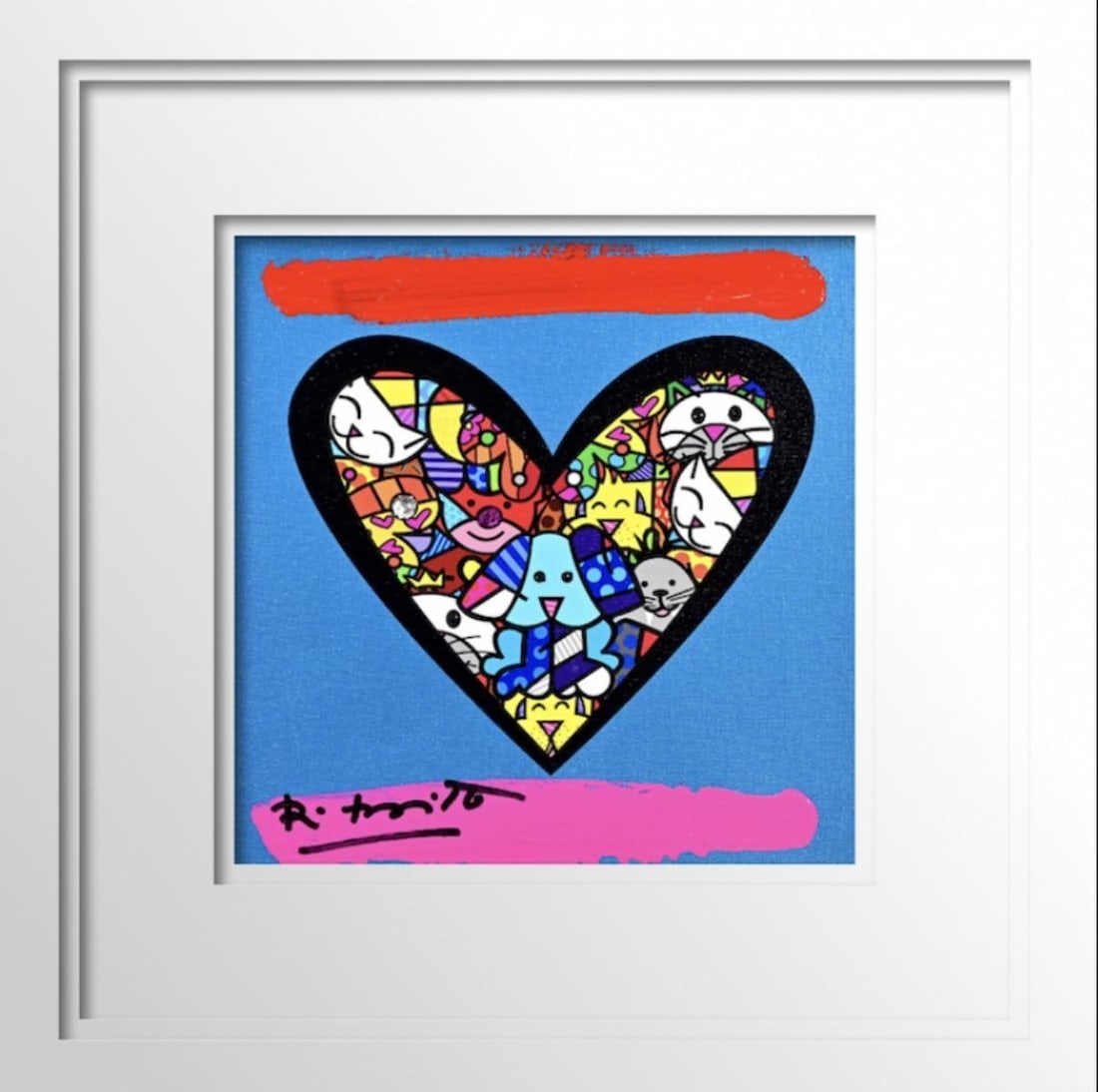 Romero Britto - Mixed Media "I Love the Animals" (1 of 2)