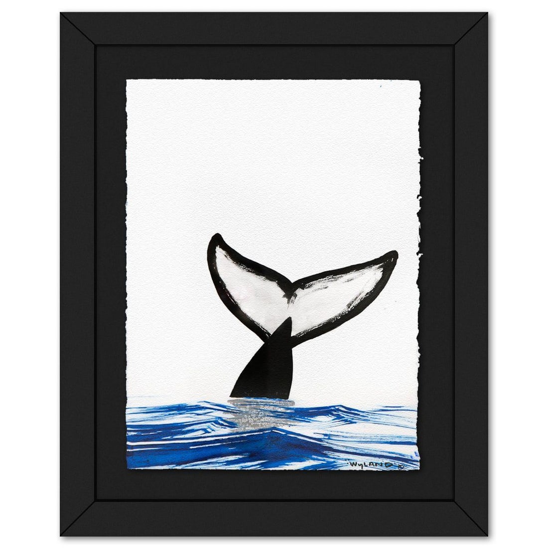 Wyland- Original Sumi Ink Painting "Whale Tail" (1 of 2)