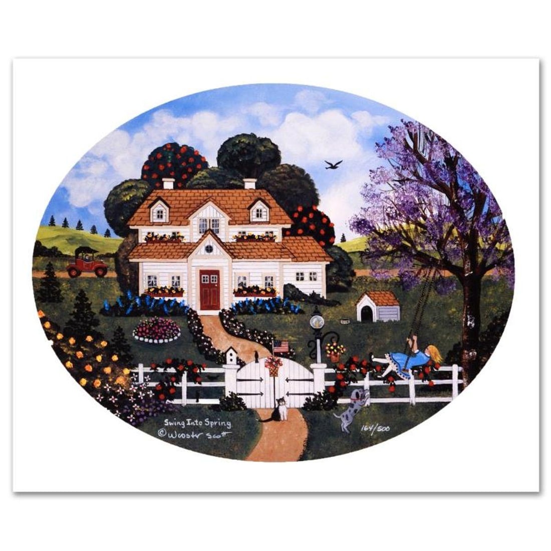 Jane Wooster Scott, "Swing Into Spring" Hand Signed Limited Edition Lithograph with Letter of (1 of 1)