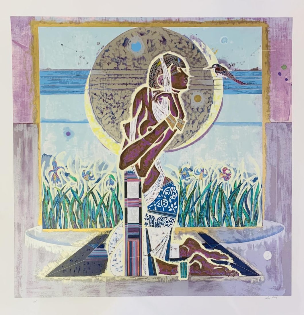 Lu Hong- Serigraph on paper: Artist: Lu Hong. Medium: Serigraph on paper. Size: 34" x 34". Signature: Hand signed and numbered. Reference#: 28261.