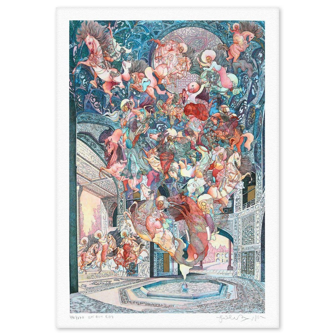 Guillaume Azoulay- Hand-Embellished Gold Leaf Mixed Media "Isti_Bisti" (1 of 3)