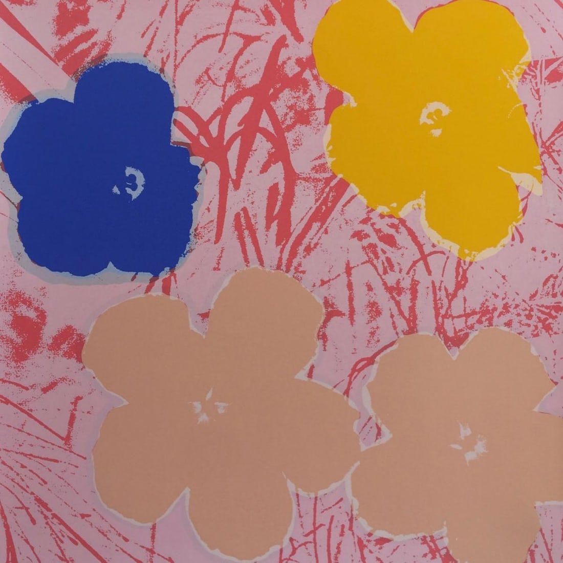 Andy Warhol- Silk Screen "Flowers 11.70": Artist: Andy Warhol. Medium: Silk Screen. Title: Flowers 11.70. Size: 35.5" x 35.5". Certificate of Authenticity: From the publisher. Additional: The piece is stamped in blue on the back with "Publish
