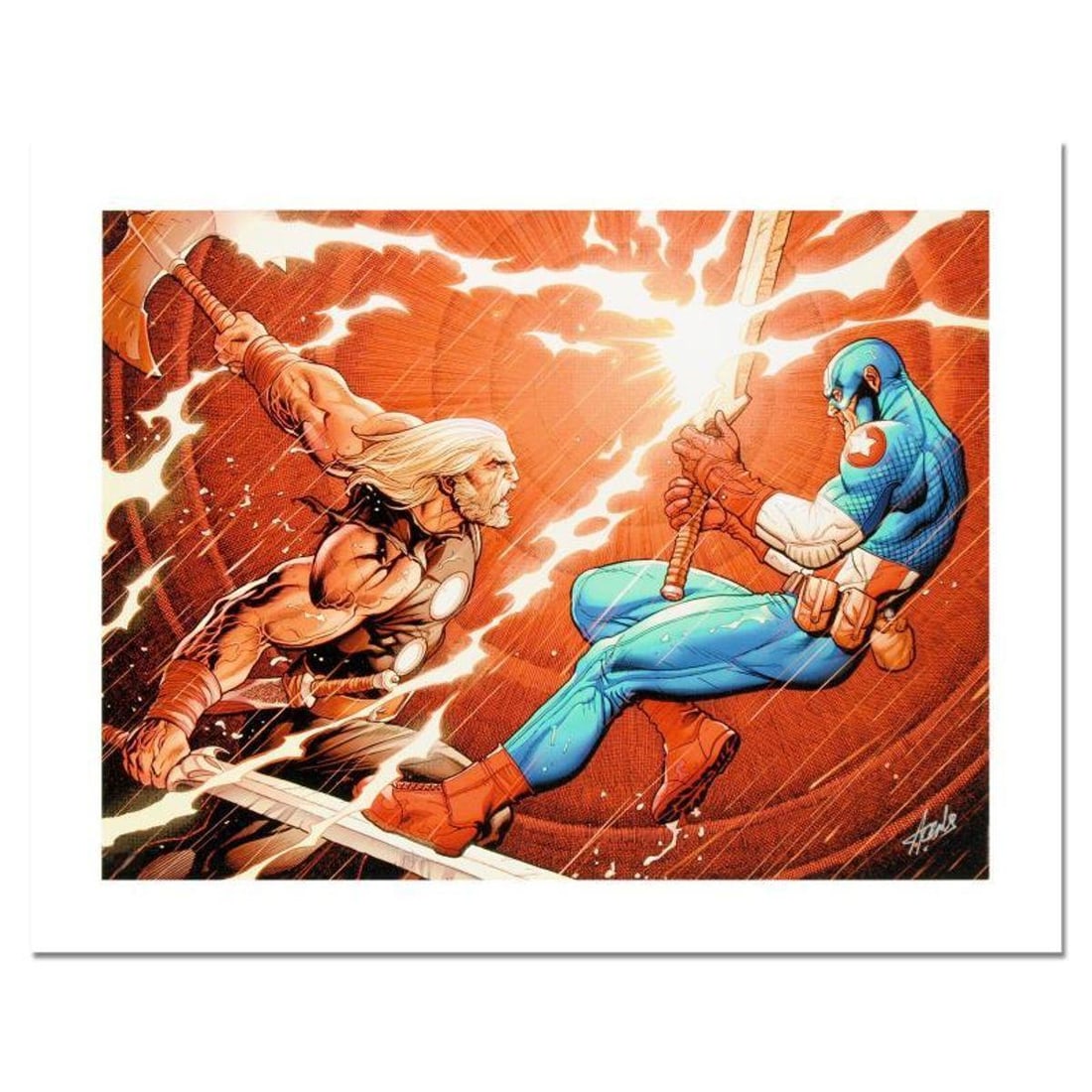 Stan Lee Signed, "Ultimate New Ultimates #4" Numbered Marvel Comics Limited Edition Canvas by Frank: A piece of comic book history, this limited edition print, drawn by Frank Cho, depicts popular characters from the Marvel Universe. A self-taught artist, Frank Cho has drawn issues of The New Avengers