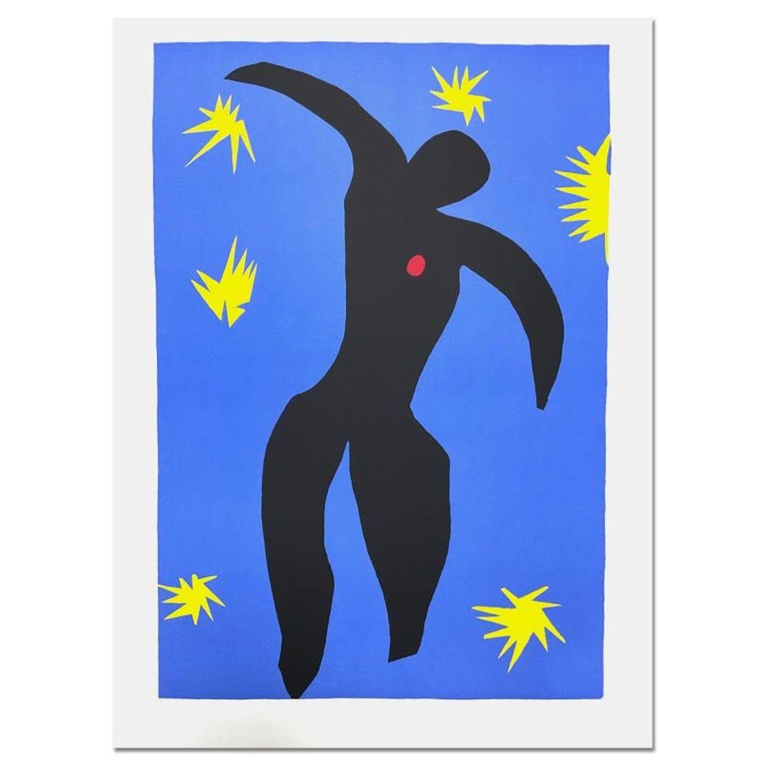 Henri Matisse 1869-1954 (After), "Icare (Icarus)" Limited Edition Lithograph with Certificate of: Icare (Icarus) is a limited edition lithograph by Henri Matisse (1869-1954). This piece comes from an edition of 200 authorized by the Matisse Estate; the edition number is not on the piece itself but