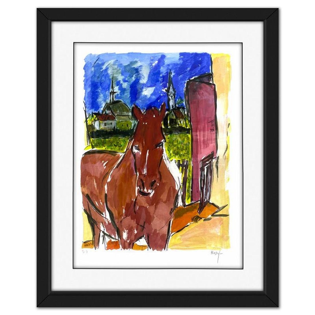 Bob Dylan, "Horse" Framed Limited Edition, Numbered PP 1/2 and Hand Signed with Letter of: Horse is a limited edition printer's proof giclee on paper by Bob Dylan, numbered PP 1/2 and hand signed by the artist. This piece comes custom framed. Includes Letter of Authenticity. Measures approx