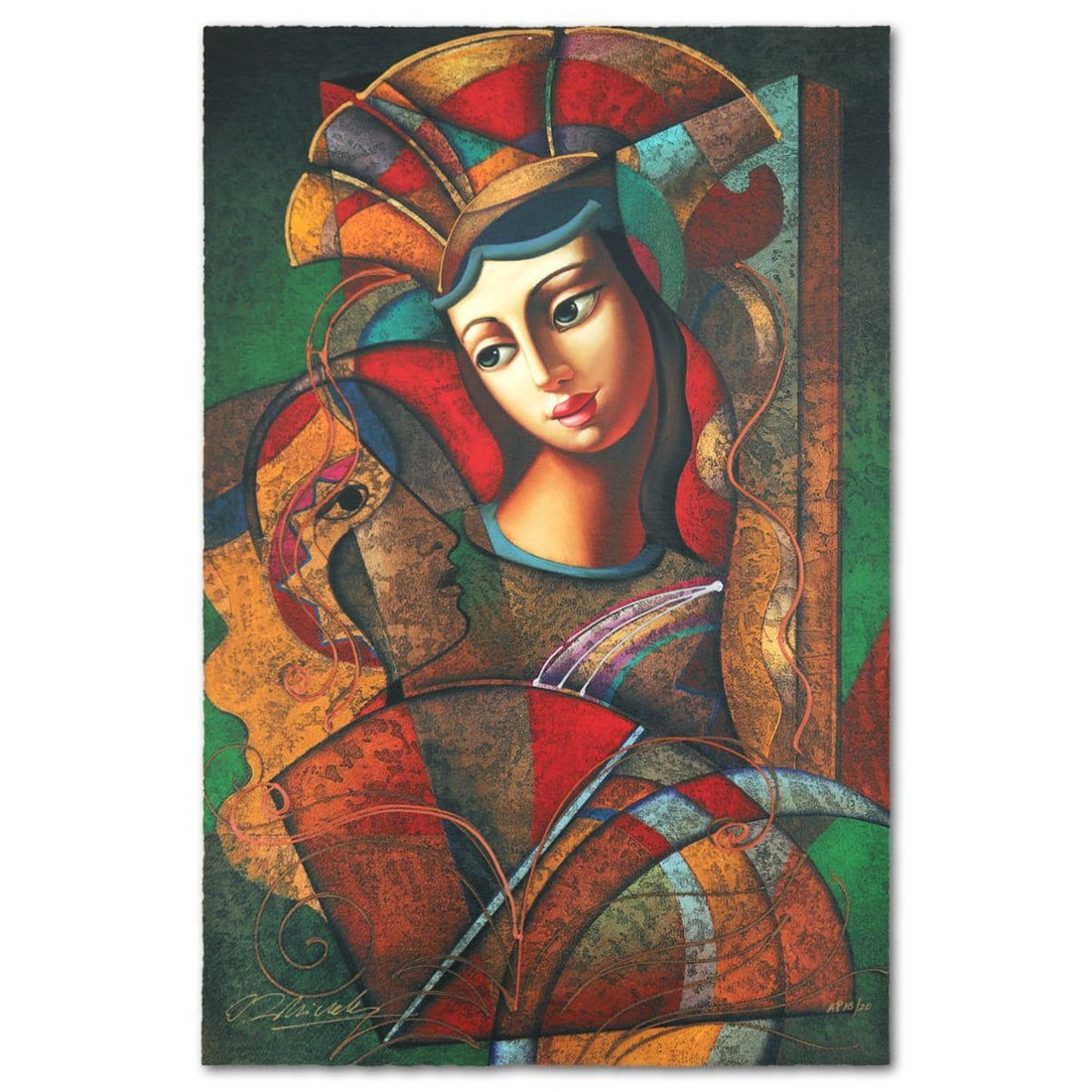 Oleg Zhivetin- Silkscreen "Thoughtfulness": Artist: Oleg Zhivetin. Medium: Silkscreen. Title: Thoughtfulness. Size: 22" x 14". Signature: Hand Signed and Numbered. Reference#: 74635.