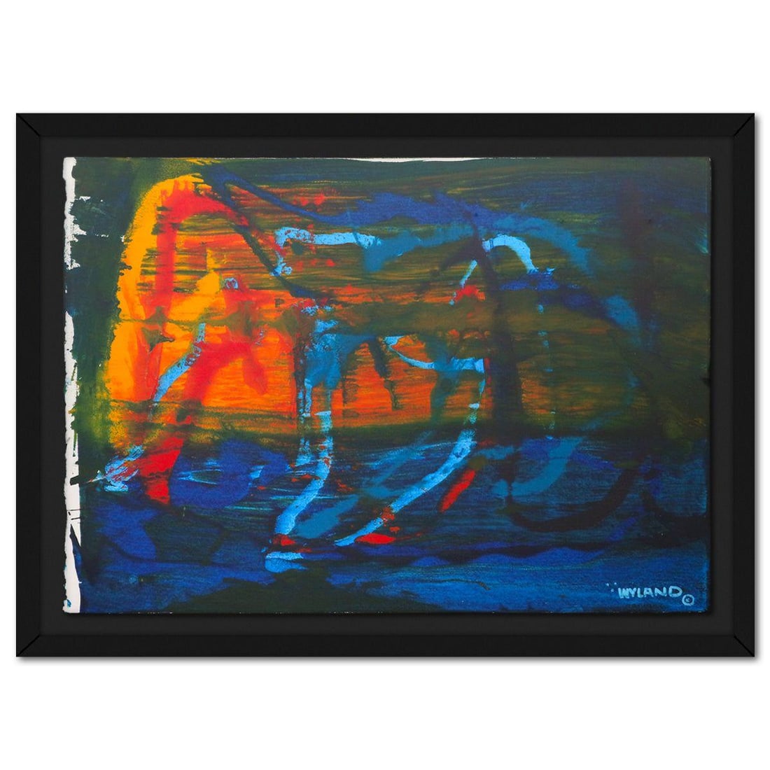 Wyland- Original Watercolor Painting on Deckle Edge Paper "Abstract": Artist: Wyland. Medium: Original Watercolor Painting on Deckle Edge Paper. Title: Abstract. Size: 29" x 42". Measures approx. 35" x 48" (framed). Signature: Hand signed by the artist. Certificate of