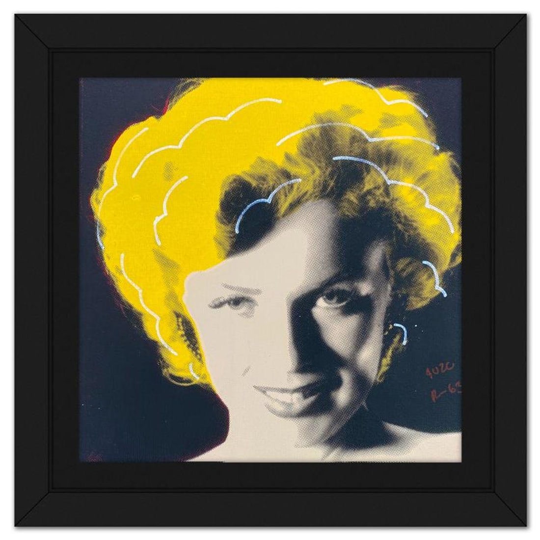 Ringo Daniel Funes, "Midnight Marilyn" Framed One-of-a-Kind Mixed Media on Canvas, Hand Signed with (1 of 2)