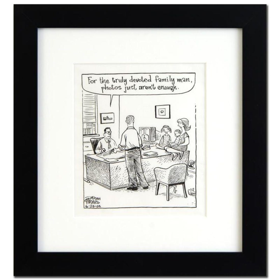 Bizarro, "Family Man" is a Framed Original Pen & Ink Drawing, by Dan Piraro, Hand Signed by the (1 of 1)