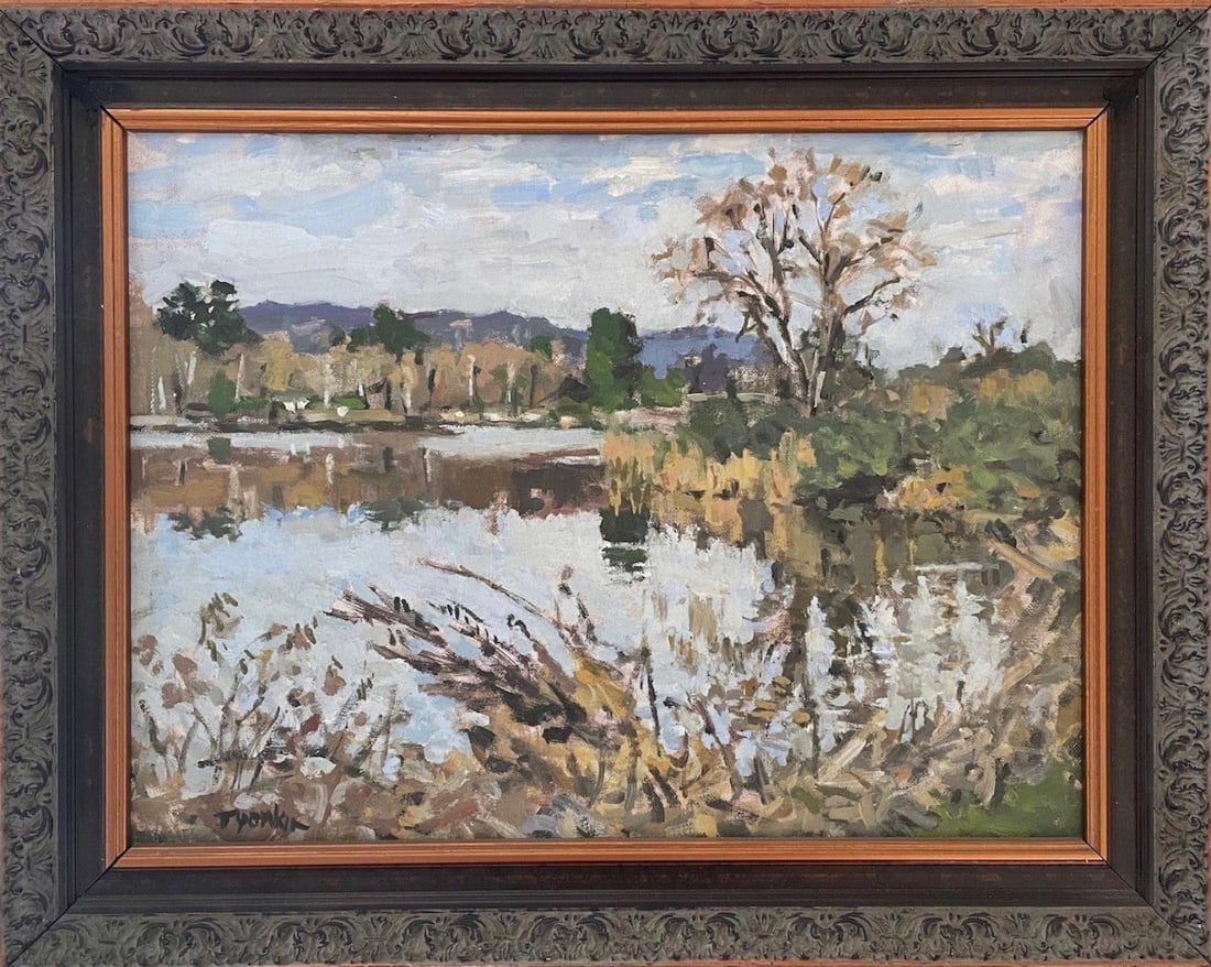 Boris Tyomkin- Oil on board "Balboa Park": Artist: Boris Tyomkin. Medium: Oil on board. Title: Balboa Park. Size: 12" x 16". Reference#: 57204.