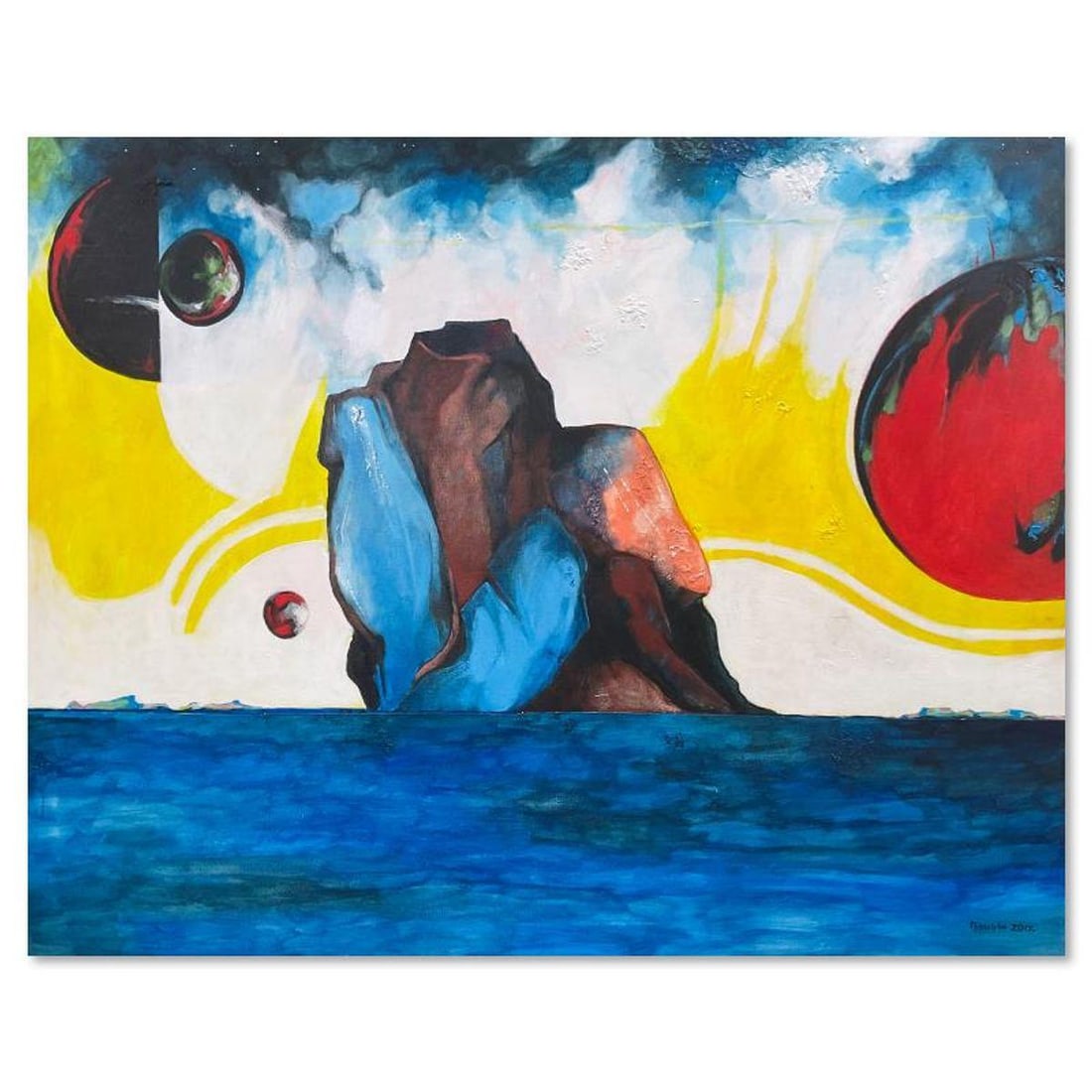 Milton Berwin (1925-2023), Original Painting on Canvas (48" x 60"), Hand Signed with Letter of: This is an original painting on stretched canvas by Milton Berwin (1925-2023), hand signed by the artist. Includes Letter of Authenticity. Measures approx. 48" x 60" (image).