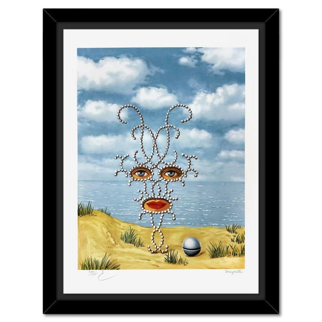 Rene Magritte 1898-1967 (After), "Sheherazade" Framed Limited Edition Lithograph, Estate Signed and (1 of 3)