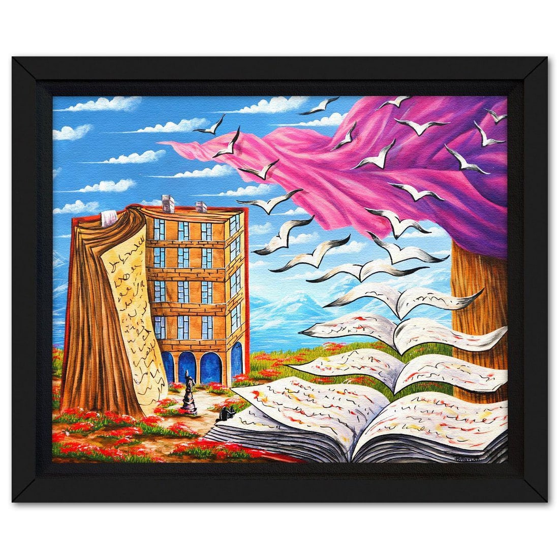 Eugene Poliarush- Original Oil on Canvas "Peaks of Reflection": Artist: Eugene Poliarush. Medium: Original Oil on Canvas. Title: Peaks of Reflection. Size: 24" x 30". Measures approx. 29" x 35" (framed). Signature: Hand signed by the artist. Certificate of Authent