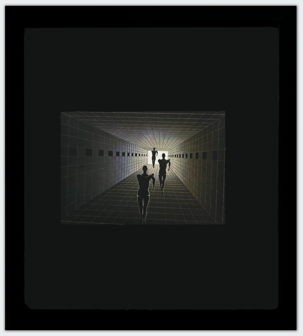 Victor Vasarely- Heliogravure Print "Untitled": Artist: Victor Vasarely. Medium: Heliogravure Print. Title: Untitled. Size: 10" x 10". Measures approx. 12" x 12" (framed). Additional: Custom Framed. Reference#: 21504.