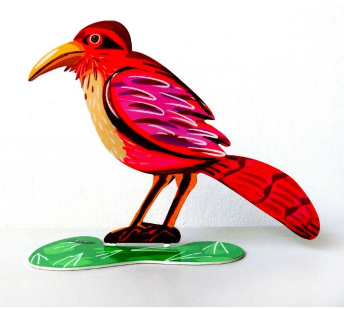 David Gerstein- Free Standing Sculpture "Thinking Bird": Artist: David Gerstein. Medium: Free Standing Sculpture. Title: Thinking Bird. Size: 6.9" x 8.6". Signature: Signed by the artist. Certificate of Authenticity: Is included. Additional: This piece is