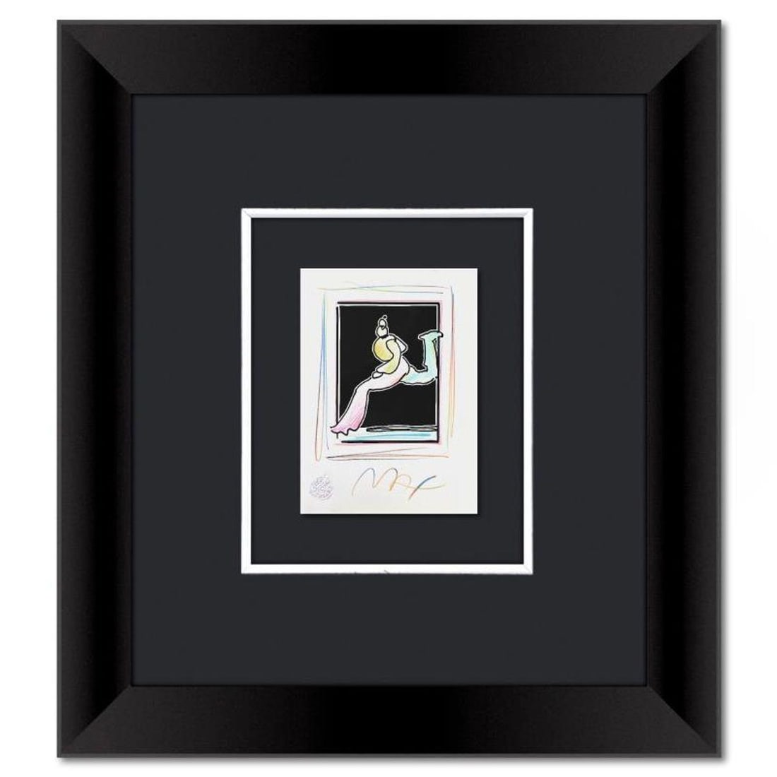 Peter Max, Framed One-of-a-Kind Mixed Media, Hand Signed with Registration Number Certifying (1 of 2)