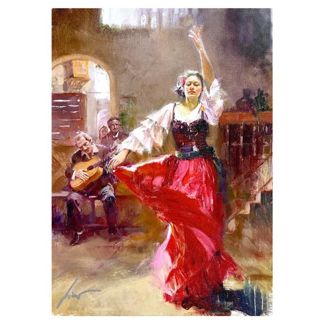 Pino (1939-2010) "The Main Attraction" Limited Edition on Canvas, Numbered and Hand Signed with: The Main Attraction is a limited edition giclee on canvas by Pino (1939-2010), numbered and hand signed by the artist. Includes Certificate of Authenticity. Measures approx. 14" x 10" (image). Referen