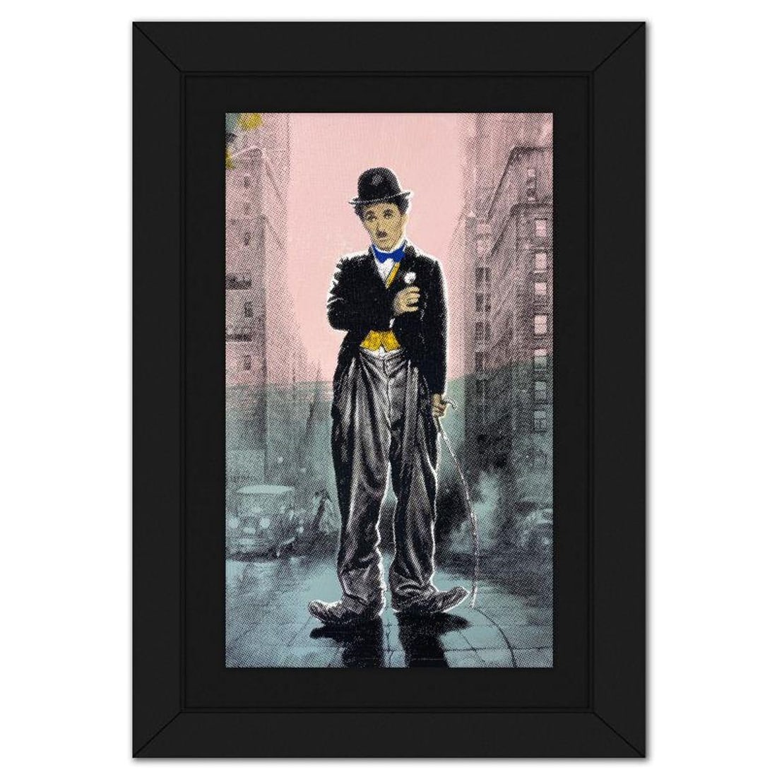 Steve Kaufman (1960-2010), "Charlie Chaplin II" Framed Hand Embellished Limited Edition Silscreen, (1 of 2)
