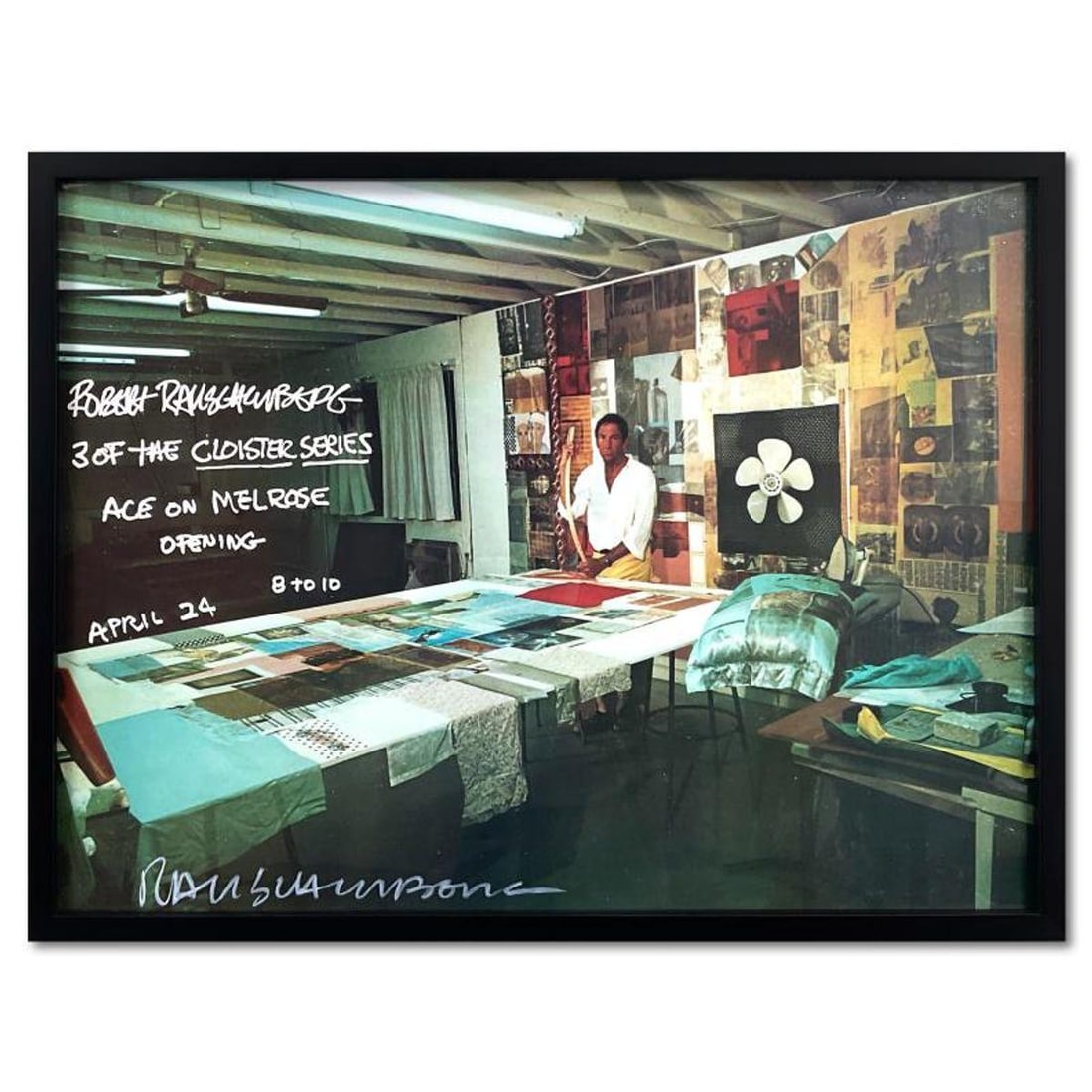 Robert Rauschenberg (1925-2008), "Cloister Series" Framed Hand Signed Vintage Poster (37.5" x 29"): Cloister Series is a vintage poster by Robert Rauschenberg (1925-2008), hand signed by the artist. This piece comes custom framed. Includes Letter of Authenticity. Measures approx. 37.5" x 29" (frame)