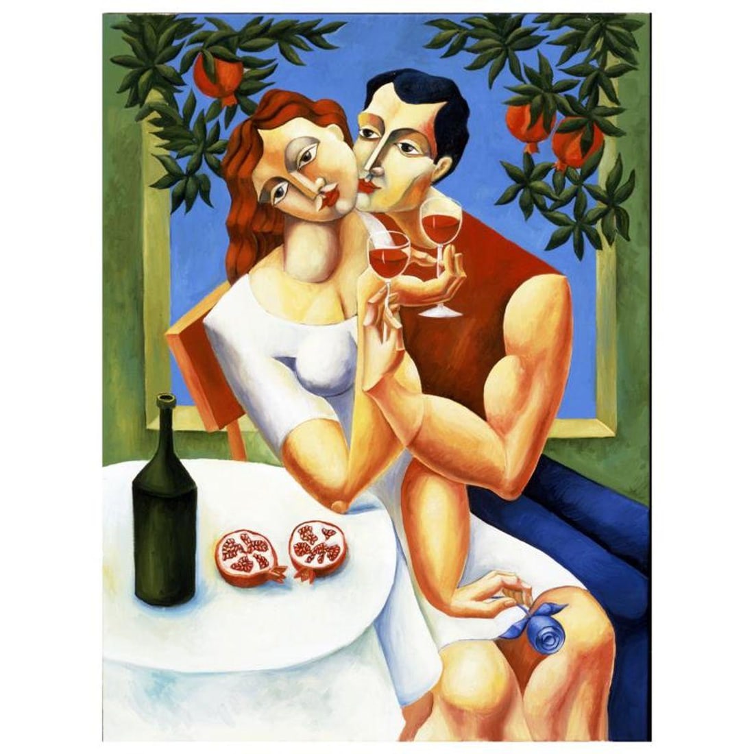 Yuroz, "Toast To Love" Hand Signed Limited Edition Serigraph on Canvas with Certificate of (1 of 2)