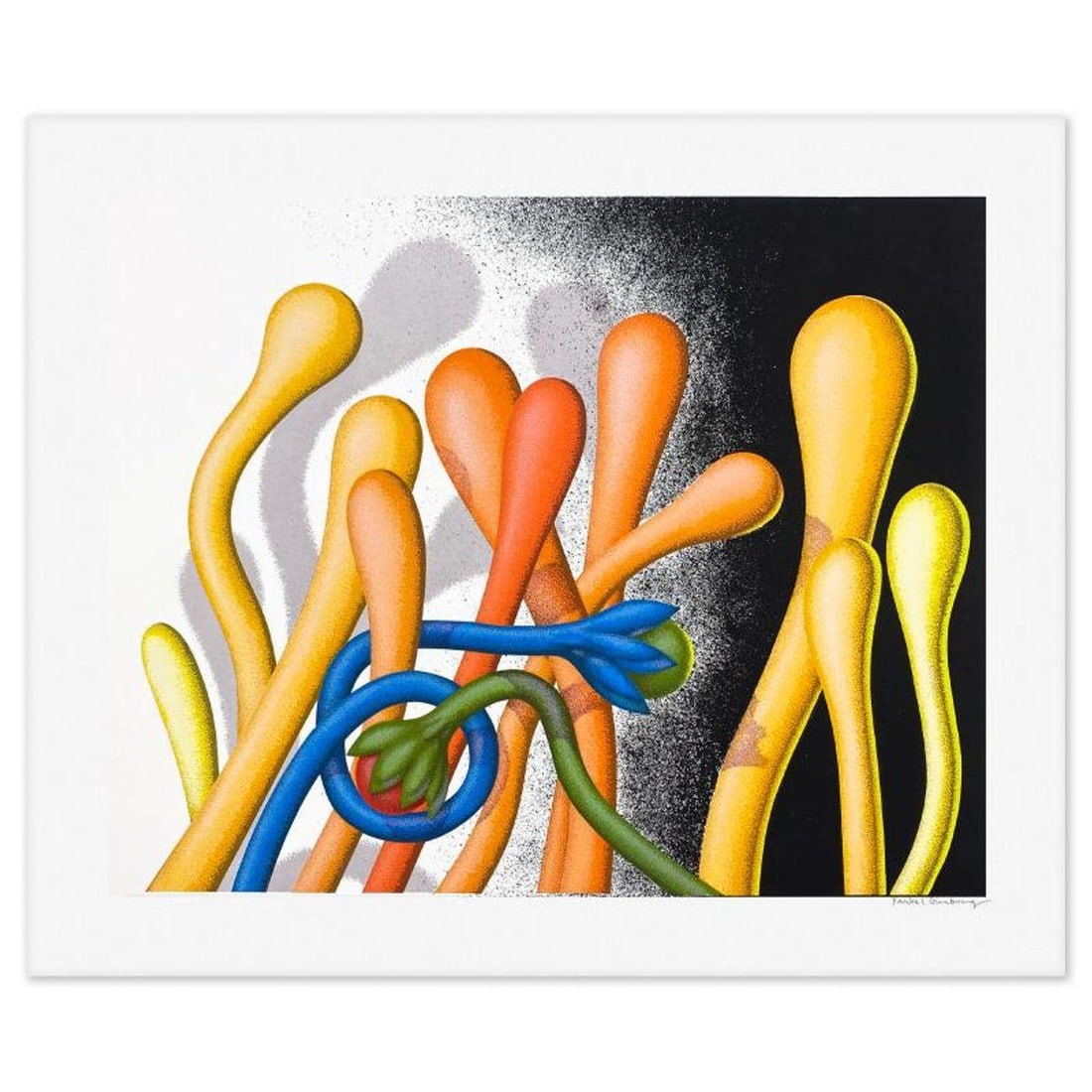 Yankel Ginzburg, "Inner Seascapes" Limited Edition Serigraph, Numbered and Hand Signed with Letter: Inner Seascapes is a limited edition serigraph on paper by Yankel Ginzburg, numbered and hand signed with a Letter of Authenticity. Measures approx. 25" x 30" (border), 20" x 25" (image). Reference#: