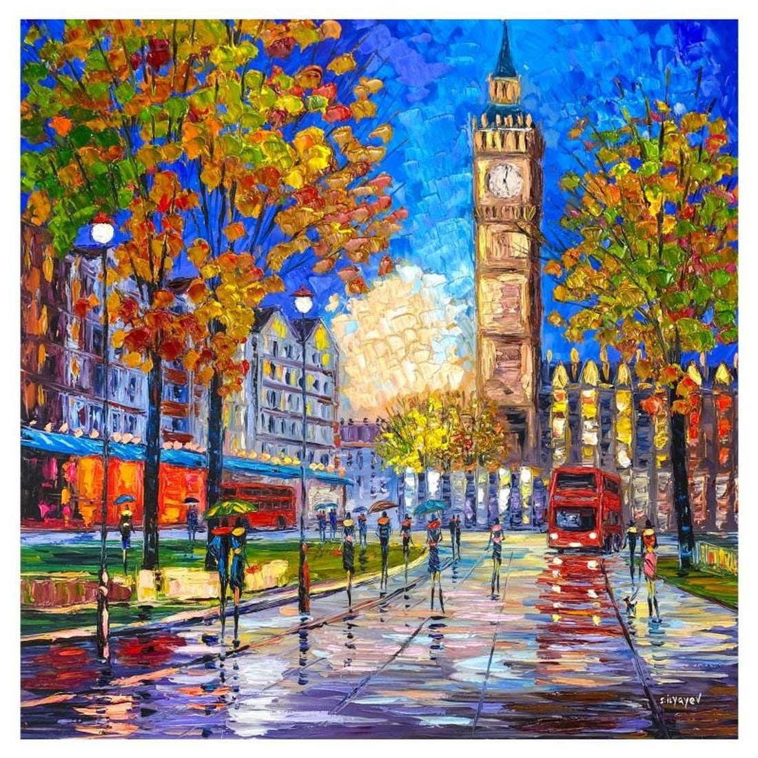 Slava Ilyayev, Hand Embellished Limited Edition on Canvas, Numbered and Hand Signed with Letter of: This is a hand embellished limited edition giclee on canvas by Slava Ilyayev, numbered inverso hand signed by the artist. Includes Letter of Authenticity. Measures approx. 31.5" x 31.5" (image). Refer