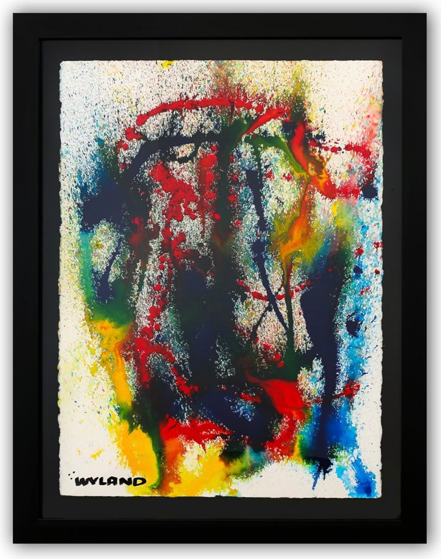 Wyland- Original Watercolor Painting on Deckle Edge Paper "Abstract": Artist: Wyland. Medium: Original Watercolor Painting on Deckle Edge Paper. Title: Abstract. Size: 30" x 22". Measures approx. 37" x 29" (framed). Signature: Hand Signed by the artist. Certificate of A