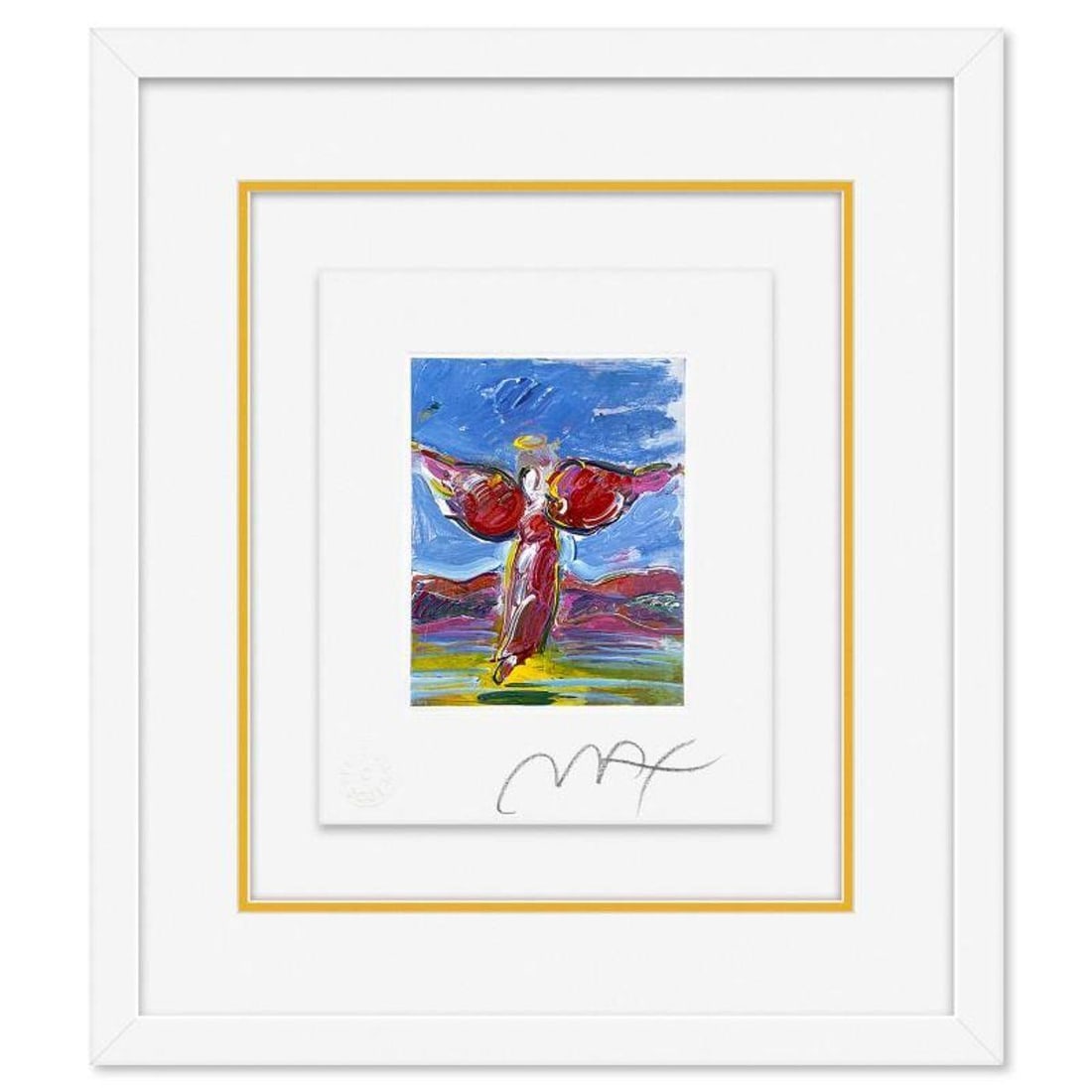 Peter Max, "Ascending Angel" Framed Limited Edition Lithograph, Numbered and Hand Signed with (1 of 2)
