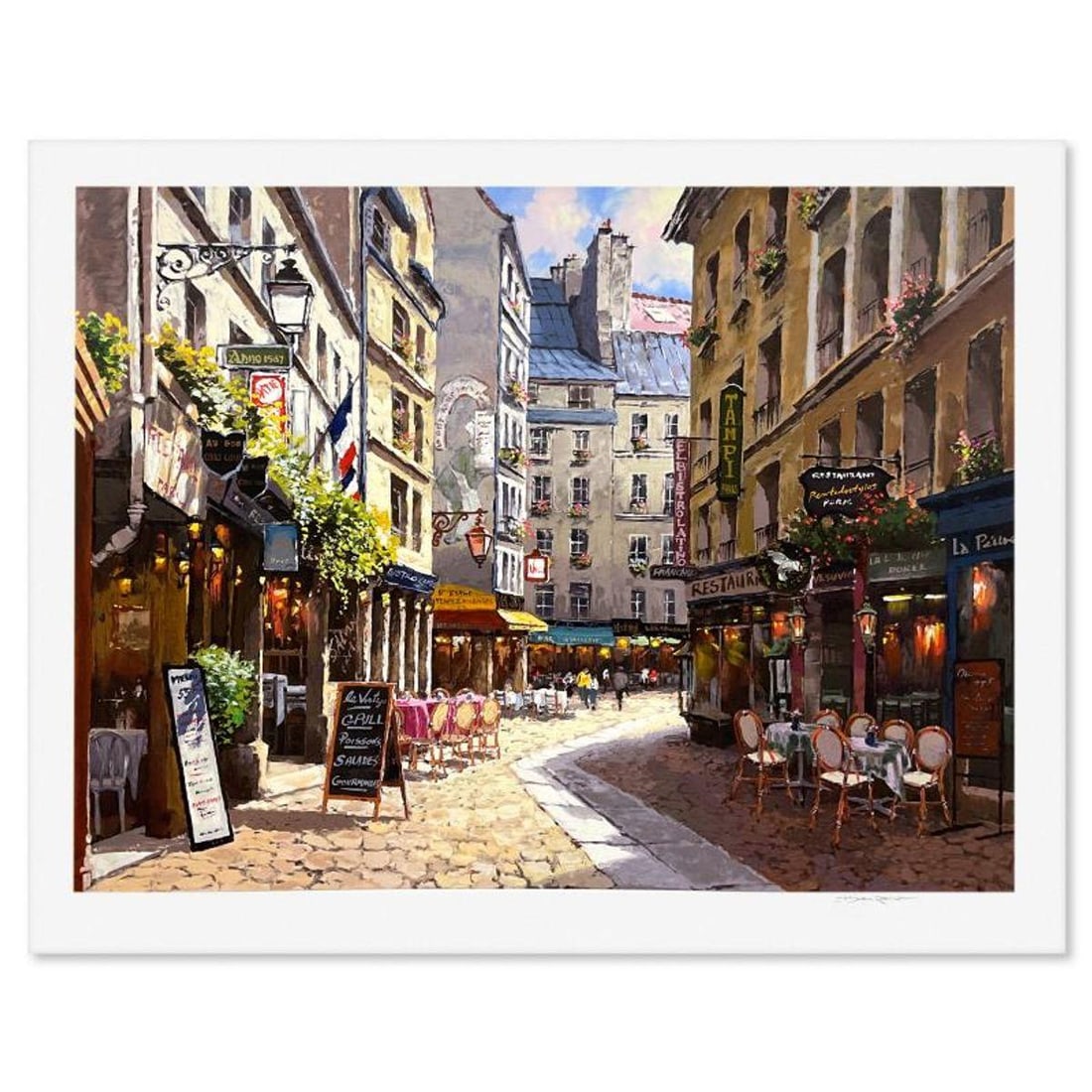 Sam Park, "Parisian Cafe" Limited Edition Printer's Proof Serigraph, Numbered and Hand Signed with (1 of 2)