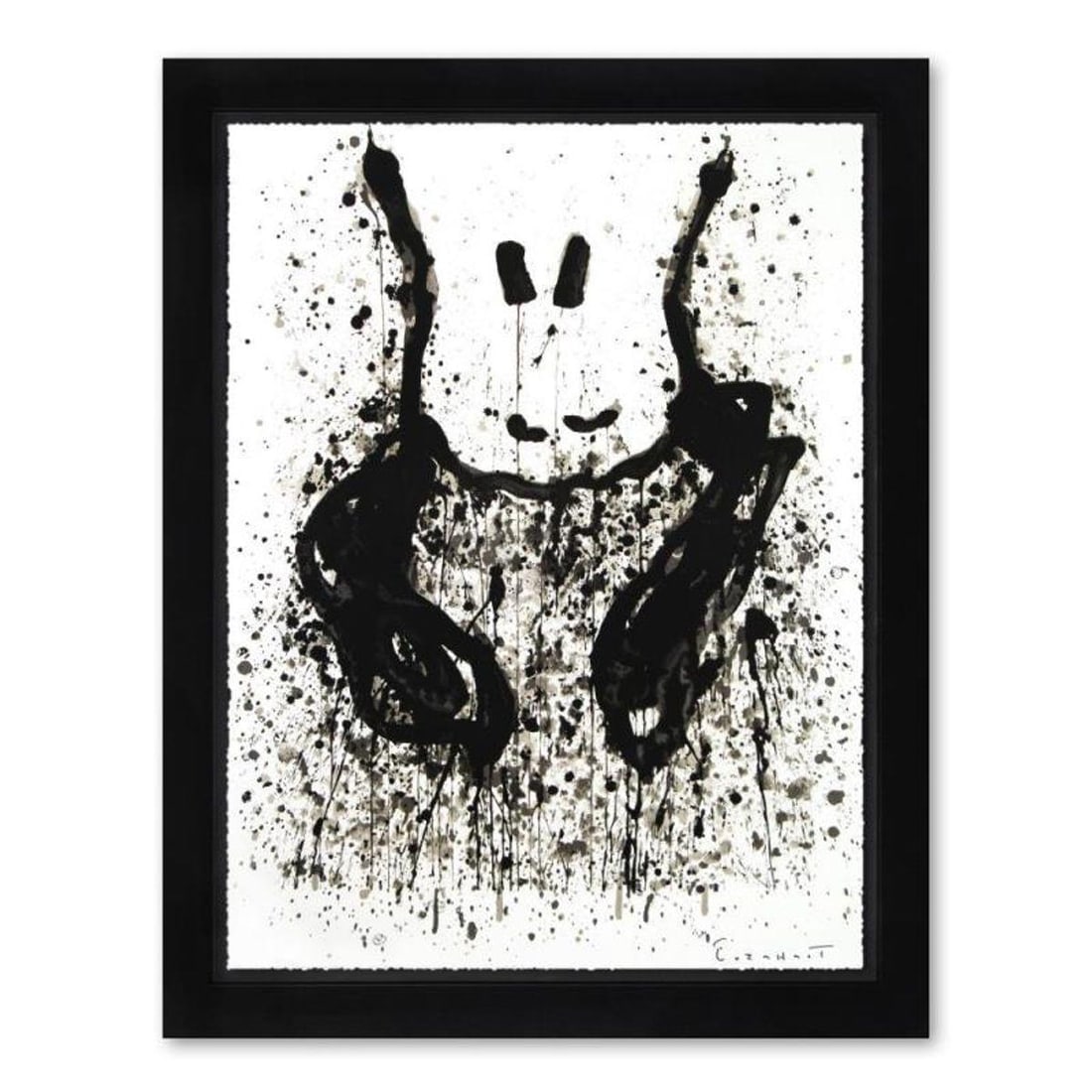 Tom Everhart, "Watchdog 6 O'Clock" Framed Limited Edition Hand Pulled Original Lithograph. Hand: Watchdog 6 O'Clock is a limited edition hand pulled original lithograph on museum quality deckle-edge paper by Tom Everhart. The piece is numbered, and hand signed by the artist. This is one of the fi