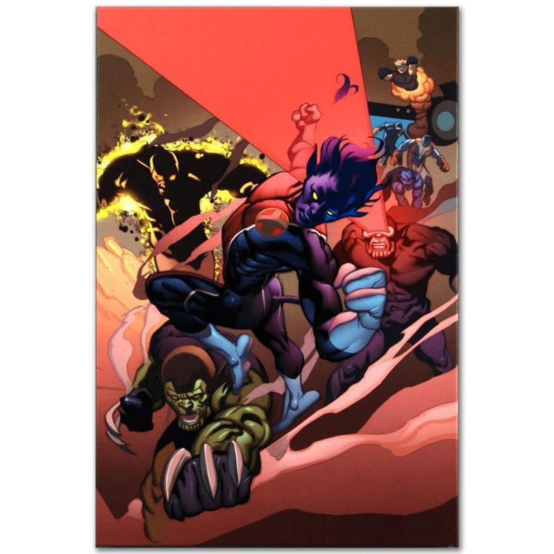 Marvel Comics "Secret Invasion: X-Men #1" Numbered Limited Edition Giclee on Canvas by Cary Nord: A piece of comic book history, this limited edition, from original art by Cary Nord, depicts an intense entourage of Marvel characters. Cary Nord's first job with Marvel was pencilling for the Shang C
