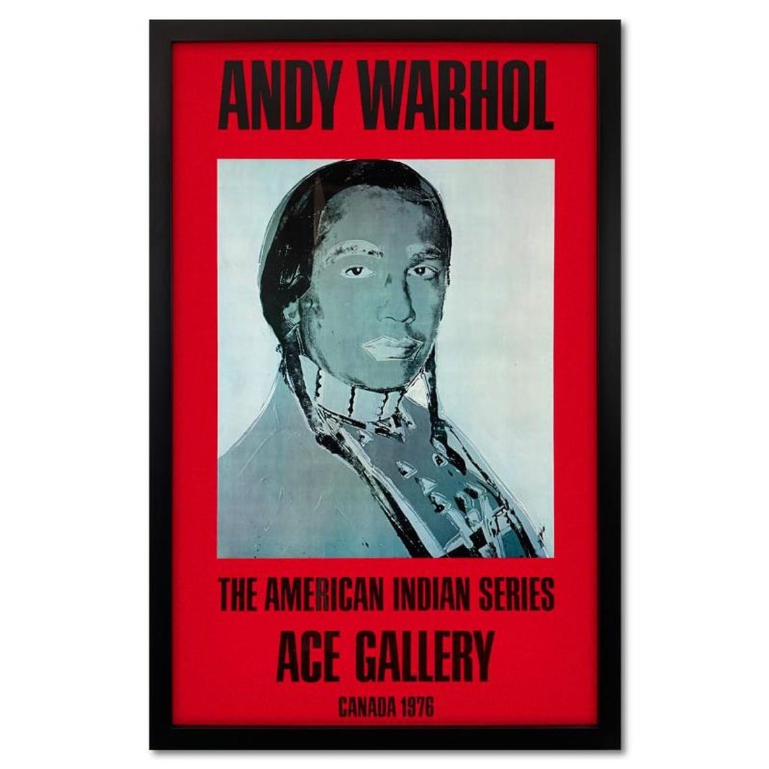 Andy Warhol (1928-1987), "The American Indian Series (Red)" Framed Vintage Poster (33" x 51") from: The American Indian Series is a vintage poster by Andy Warhol (1928-1987) from the Ace Gallery, Los Angeles, CA. This piece comes custom framed. Includes Letter of Authenticity. Measures approx. 33" x