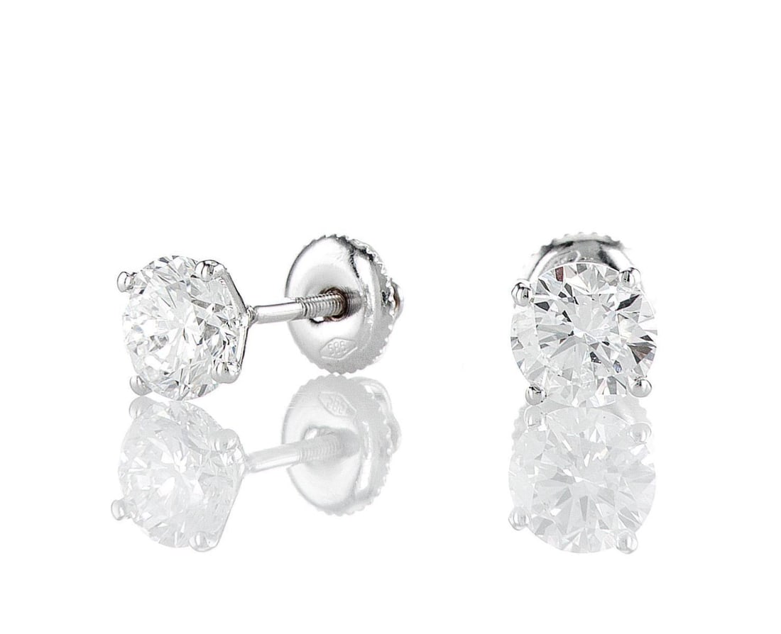 14kt White Gold 2.03ctw Diamond Earrings (1 of 2)