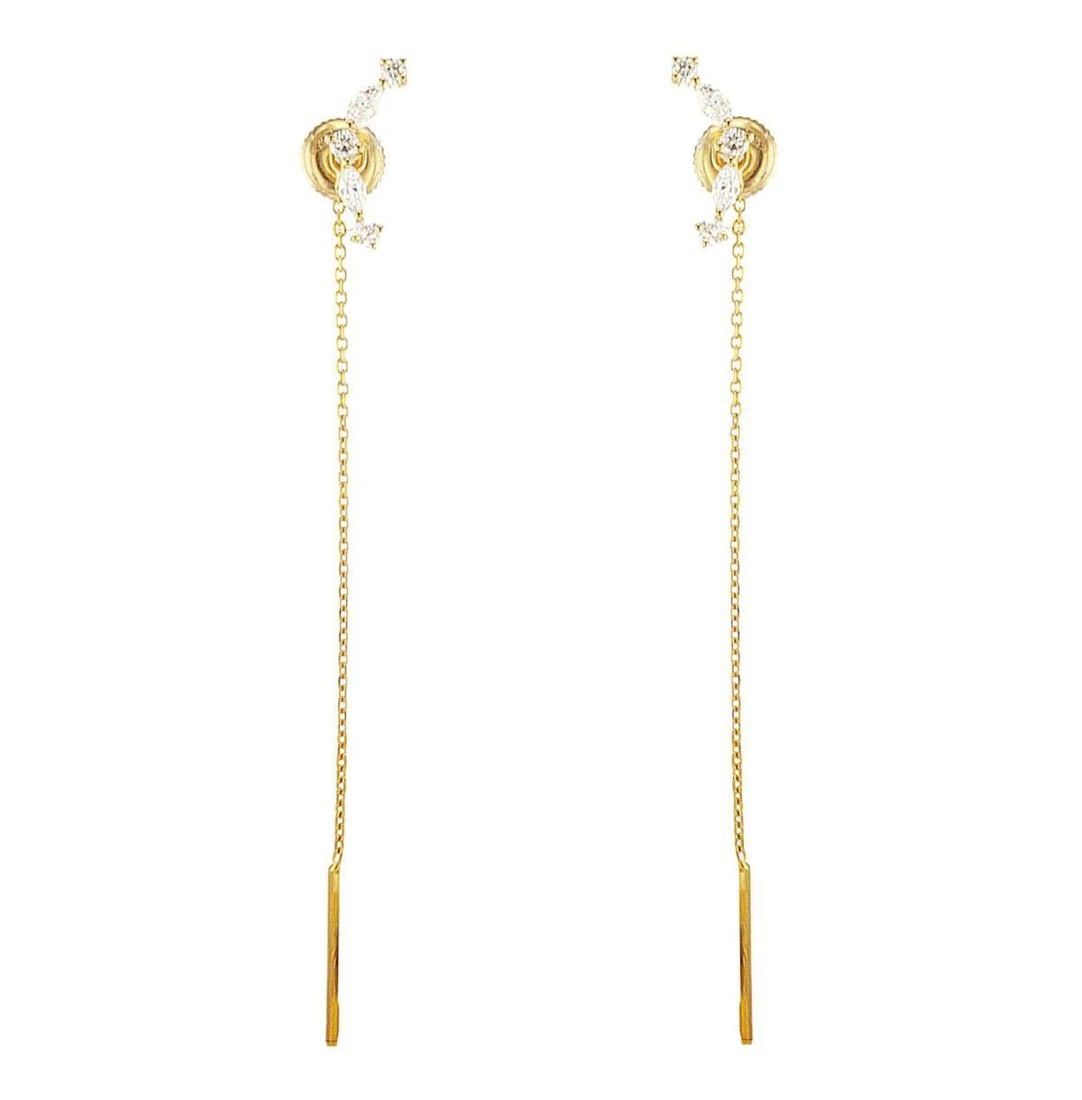14kt Yellow Gold 0.46ctw Diamond Earrings: Jewelry Description Description: One 14k yellow gold earrings, set with lab grown diamonds. Jewelry Weight: 1.54 Grs Total Diamonds Weight: 0.46 Cts Precious Metal: 14kt Yellow Gold Certificate Number