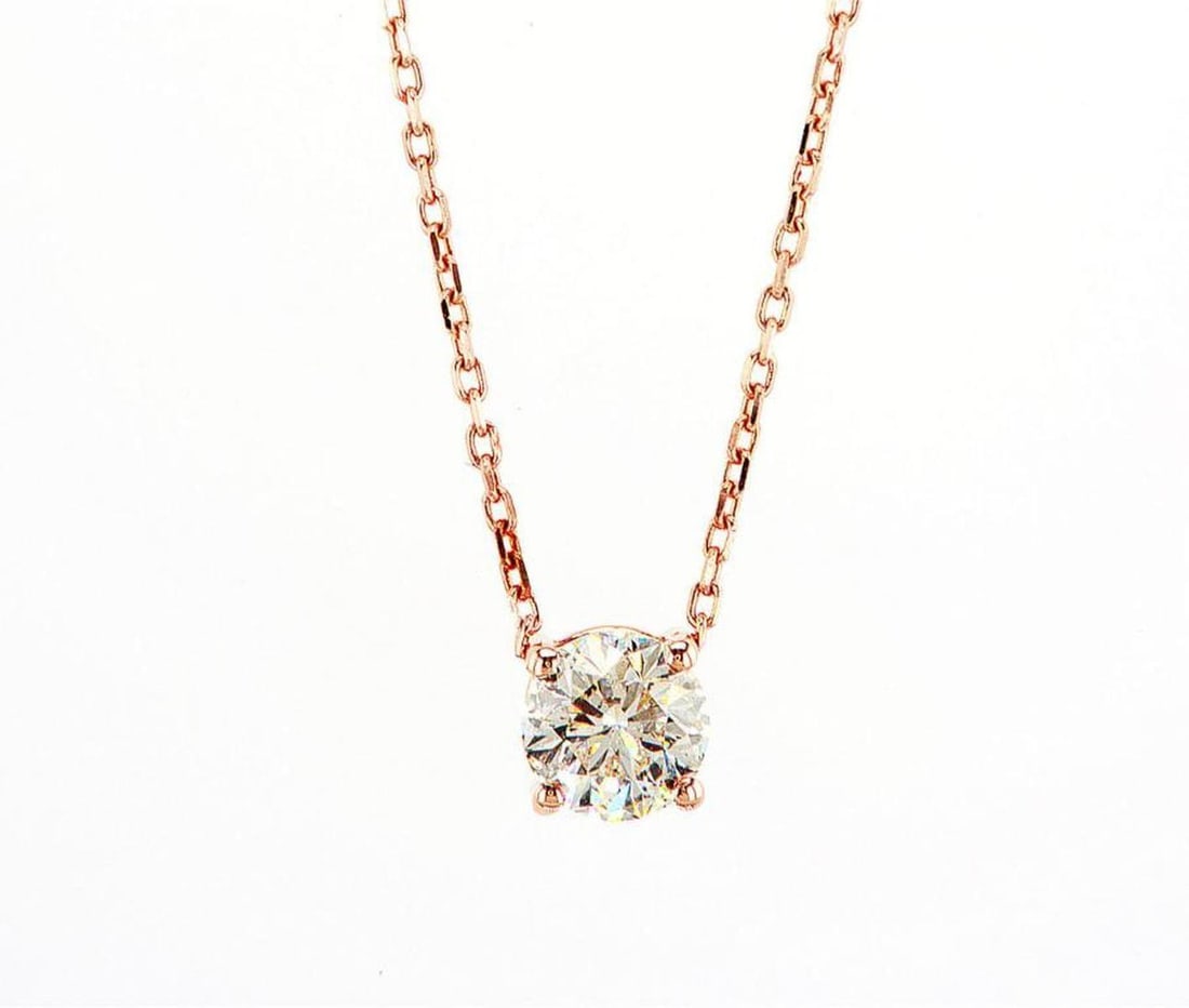 14kt Rose Gold 0.5ctw Diamond Pendant: Jewelry Description Description: One 14k rose gold pendant, set with natural diamond. Jewelry Weight: 1.71 Grs Total Diamonds Weight: 0.5 Cts Precious Metal: 14kt Rose Gold Certificate Number: DSL- 44