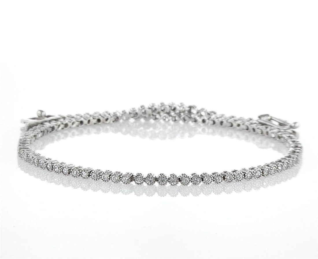18kt White Gold 1.1ctw Diamond Tennis Bracelet (1 of 2)