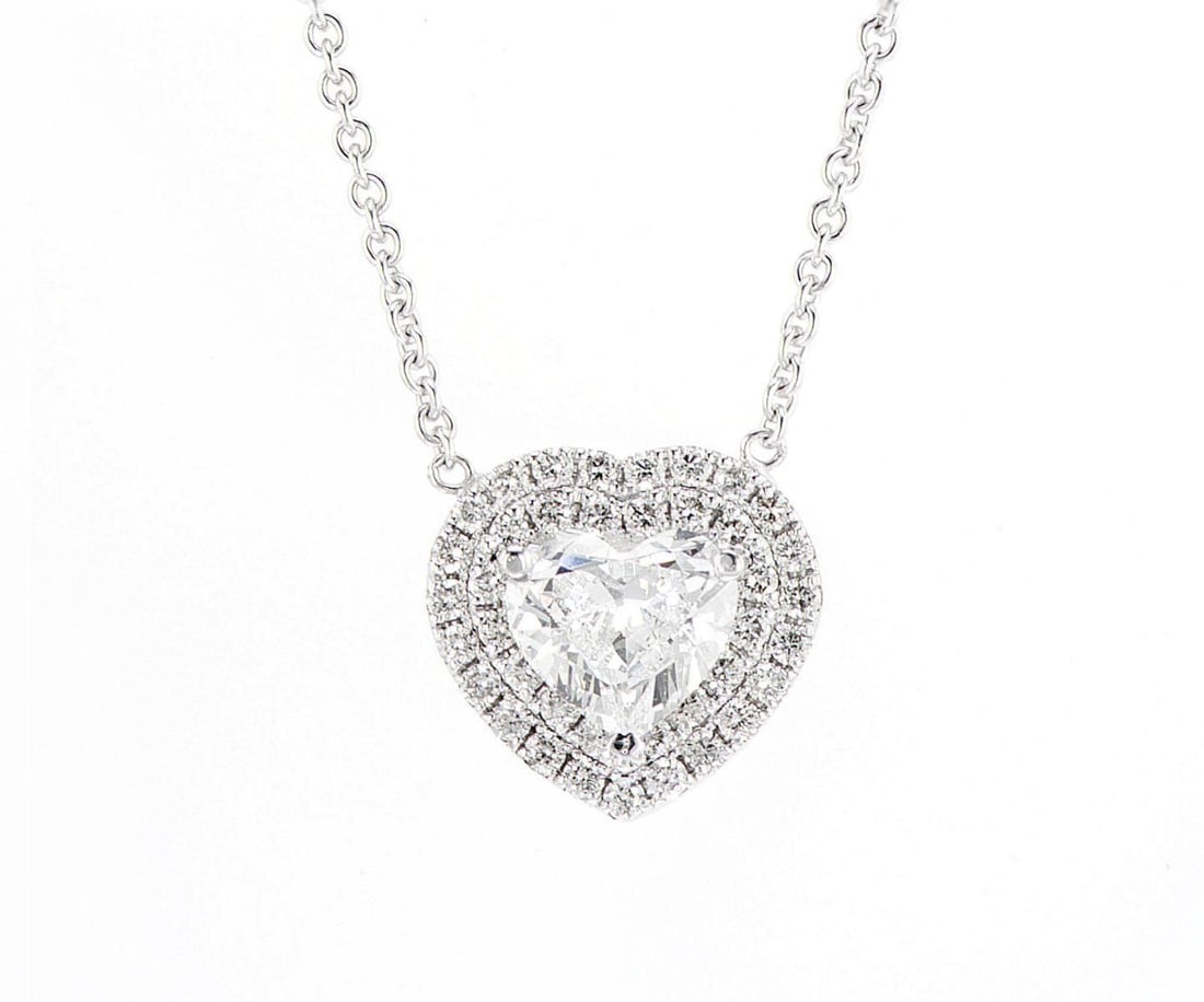 14kt White Gold 1.61ctw Diamond Pendant: Jewelry Description Description: One 14k white gold pendant, set with natural diamonds. Jewelry Weight: 3.96 Grs Total Diamonds Weight: 1.61 Cts Precious Metal: 14kt White Gold Certificate Number: DSL