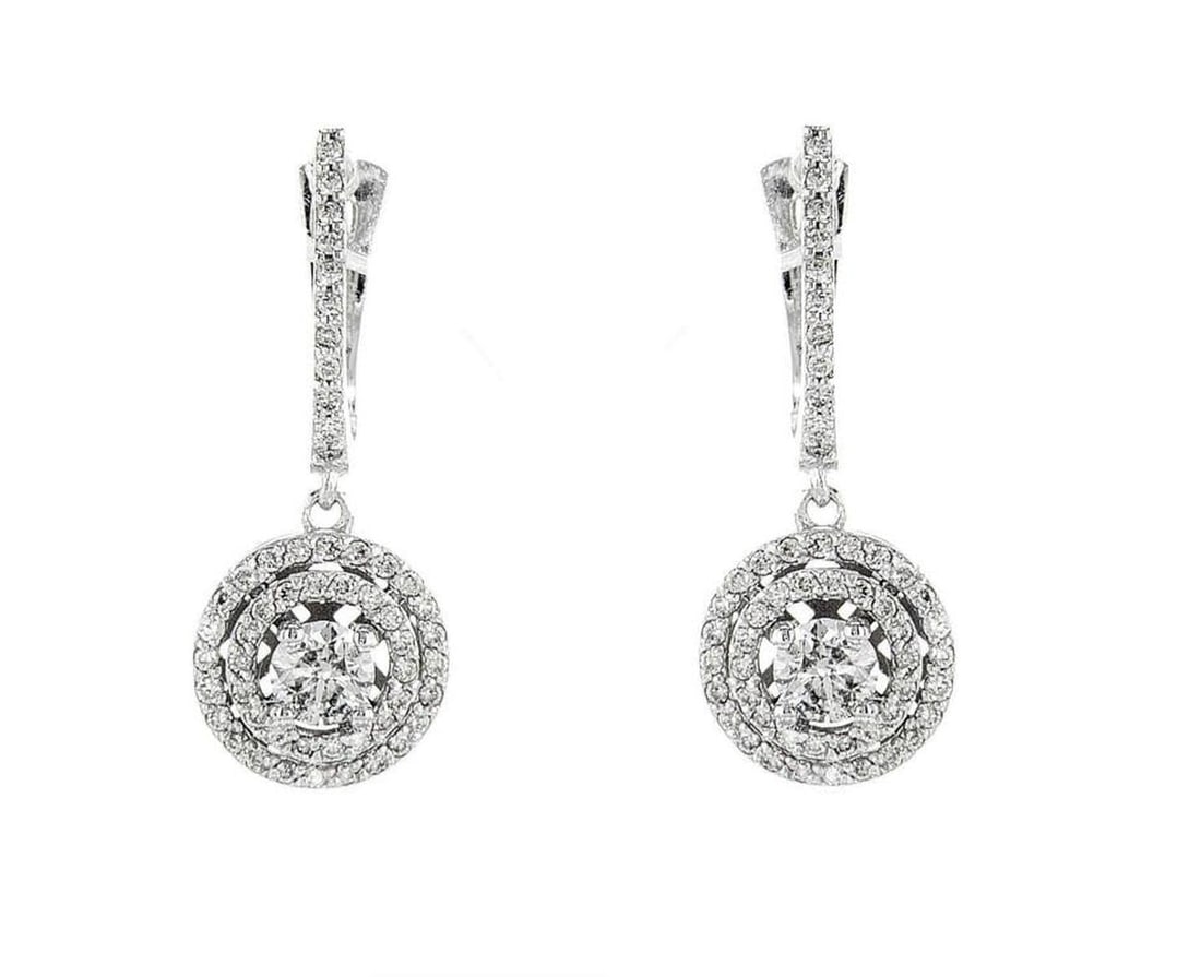 14kt White Gold 1.22ctw Diamond Earrings (1 of 2)