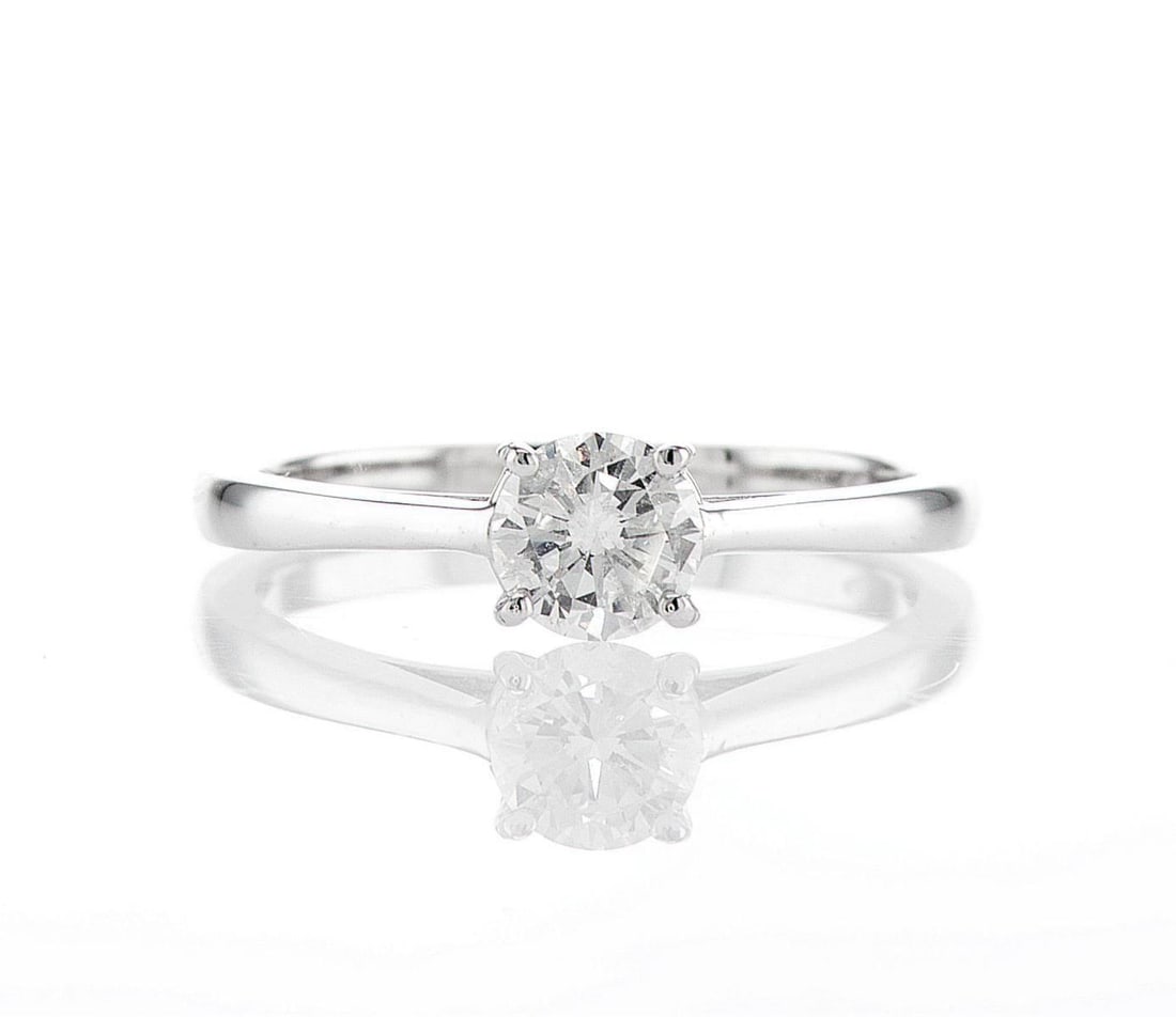 14K White Gold 0.51ctw Diamond Ring: Jewelry Description Description: One 14K white gold ring, set with natural diamond. Jewelry Weight: 2.33 Grs Total Diamonds Weight: 0.51 Cts Precious Metal: 14K White Gold Certificate Number: Assessme