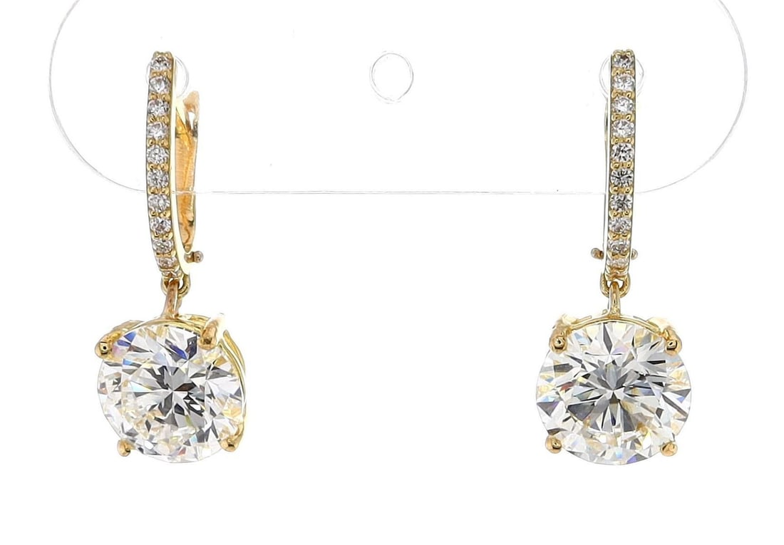 14kt Yellow Gold 6.32ctw Diamond Earrings (1 of 5)