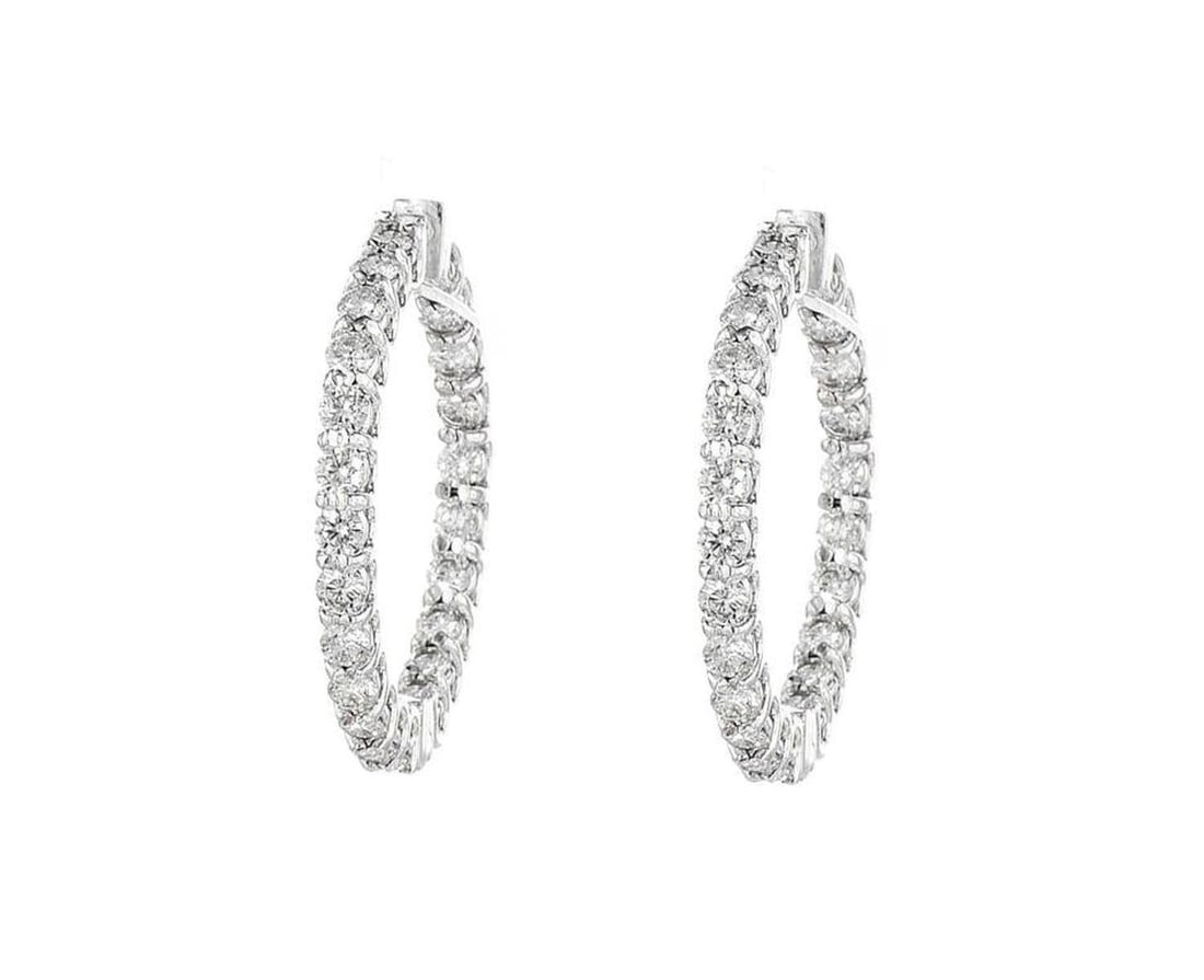 18kt White Gold 3.9ctw Diamond Earrings (1 of 2)