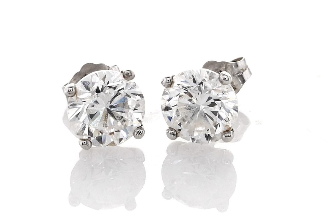 14kt White Gold 3.08ctw Diamond Earrings (1 of 5)