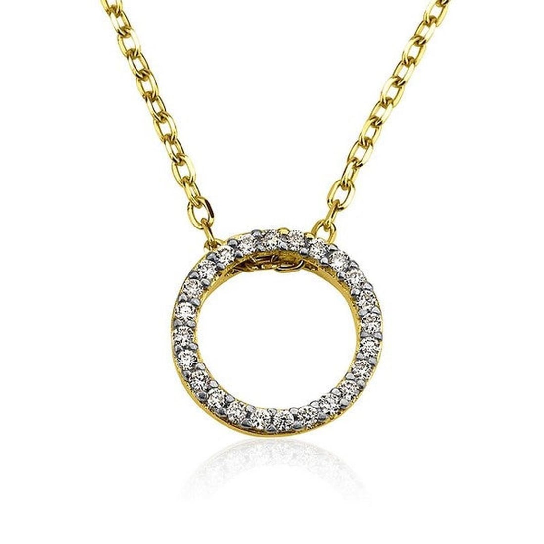 14kt Yellow Gold 0.14ctw Diamond Pendant: One 14k yellow gold pendant Jewelry Weight: 2.1Grs Total Diamonds Weight: 0.14Cts Main Stones Description: Quantity: 24 Cut and shape: Round Carats Weight: 0.14 Clarity: VS Color: F DSL